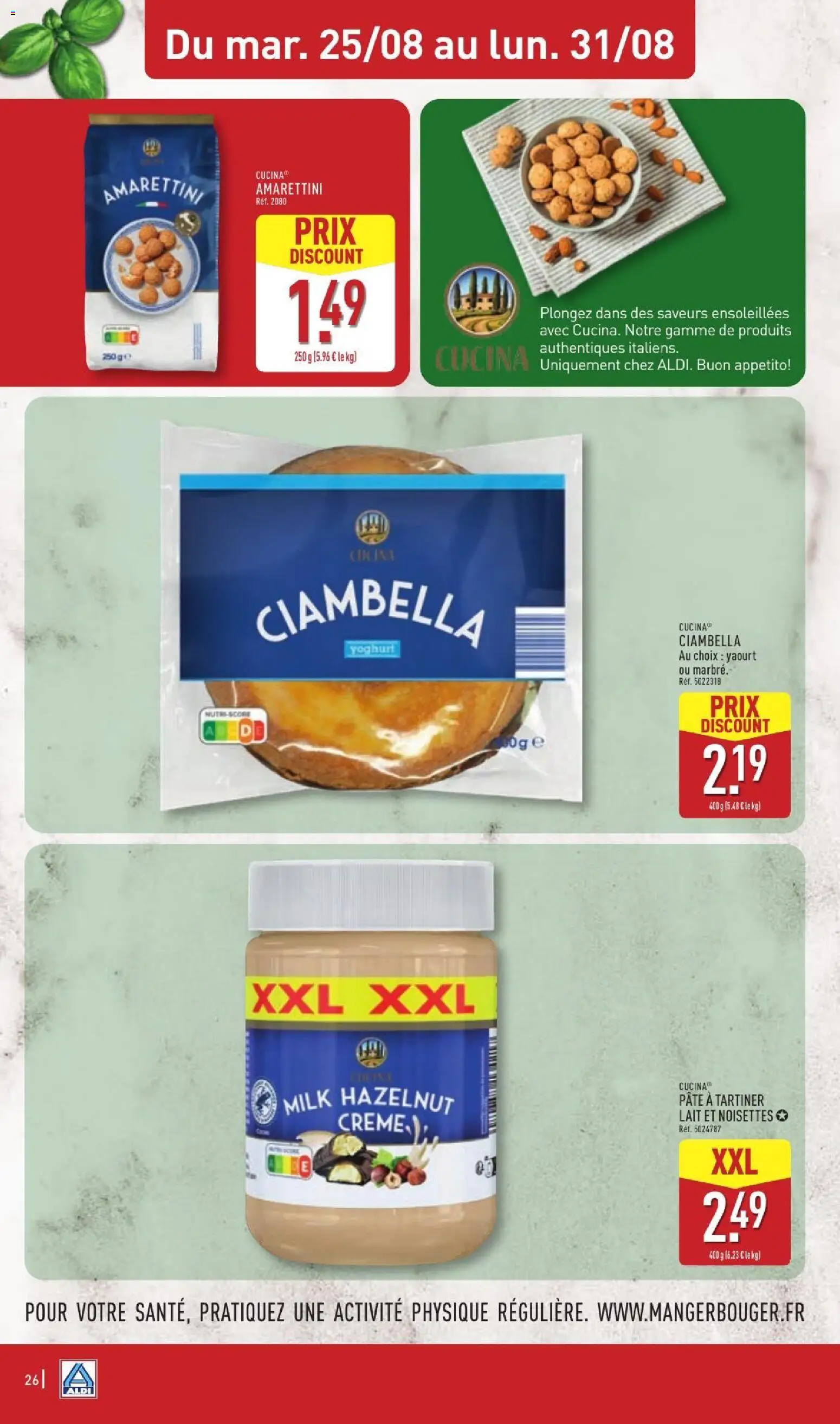 {H1} | Page: 28 | Produits: Noisettes, Pâte à tartiner, Yaourt, Pâte