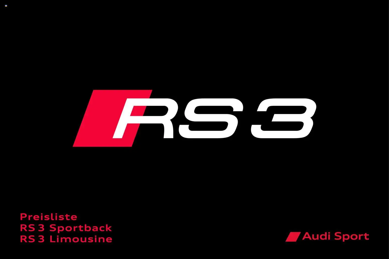 Audi RS 3 Sportback / RS 3 Limousine – gültig ab 28.10.2025 | Seite: 1