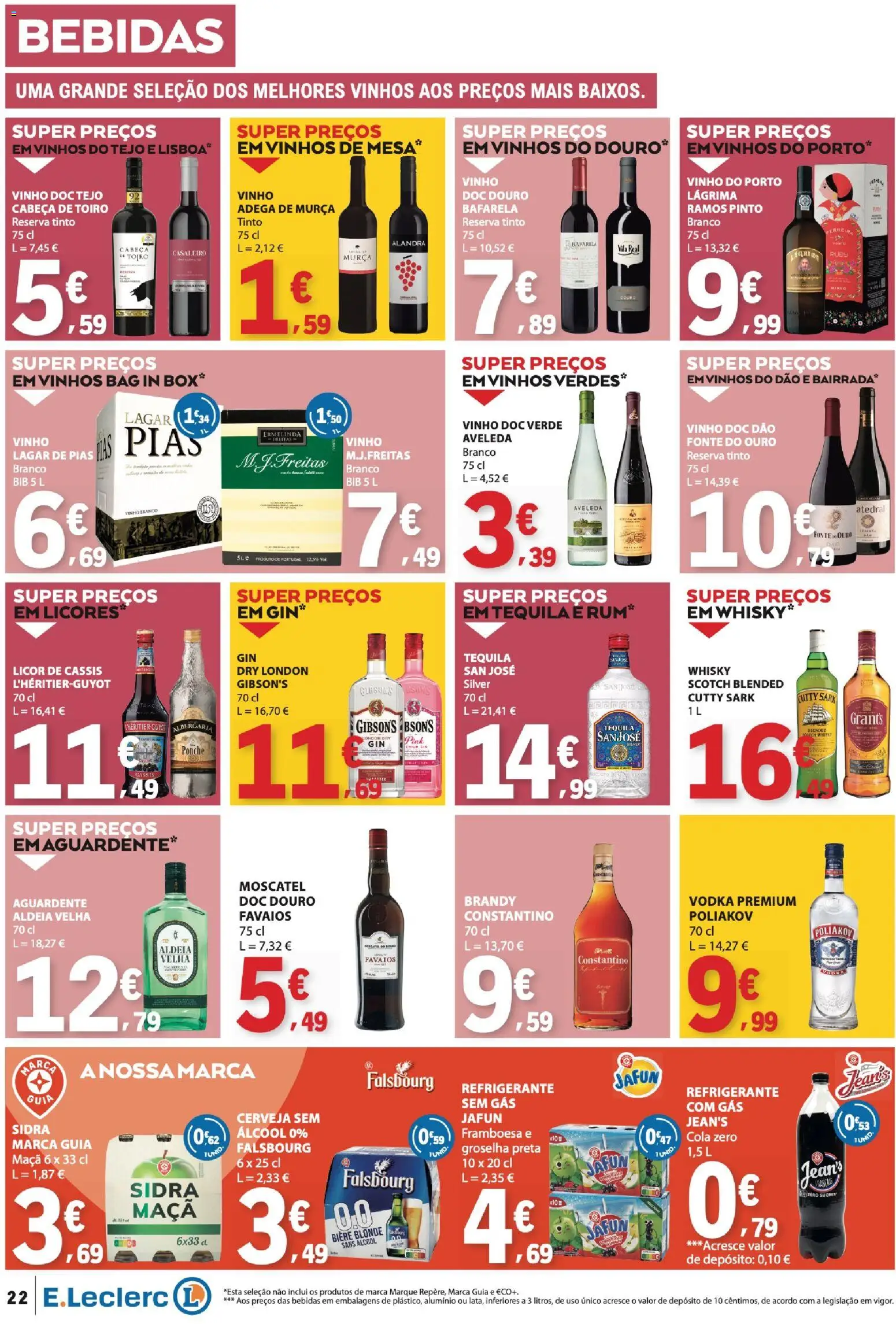 E.Leclerc folheto │ válido de 11.06.2026 | Página: 22 | Produtos: Whisky, Mesa, Tequila, Vodka