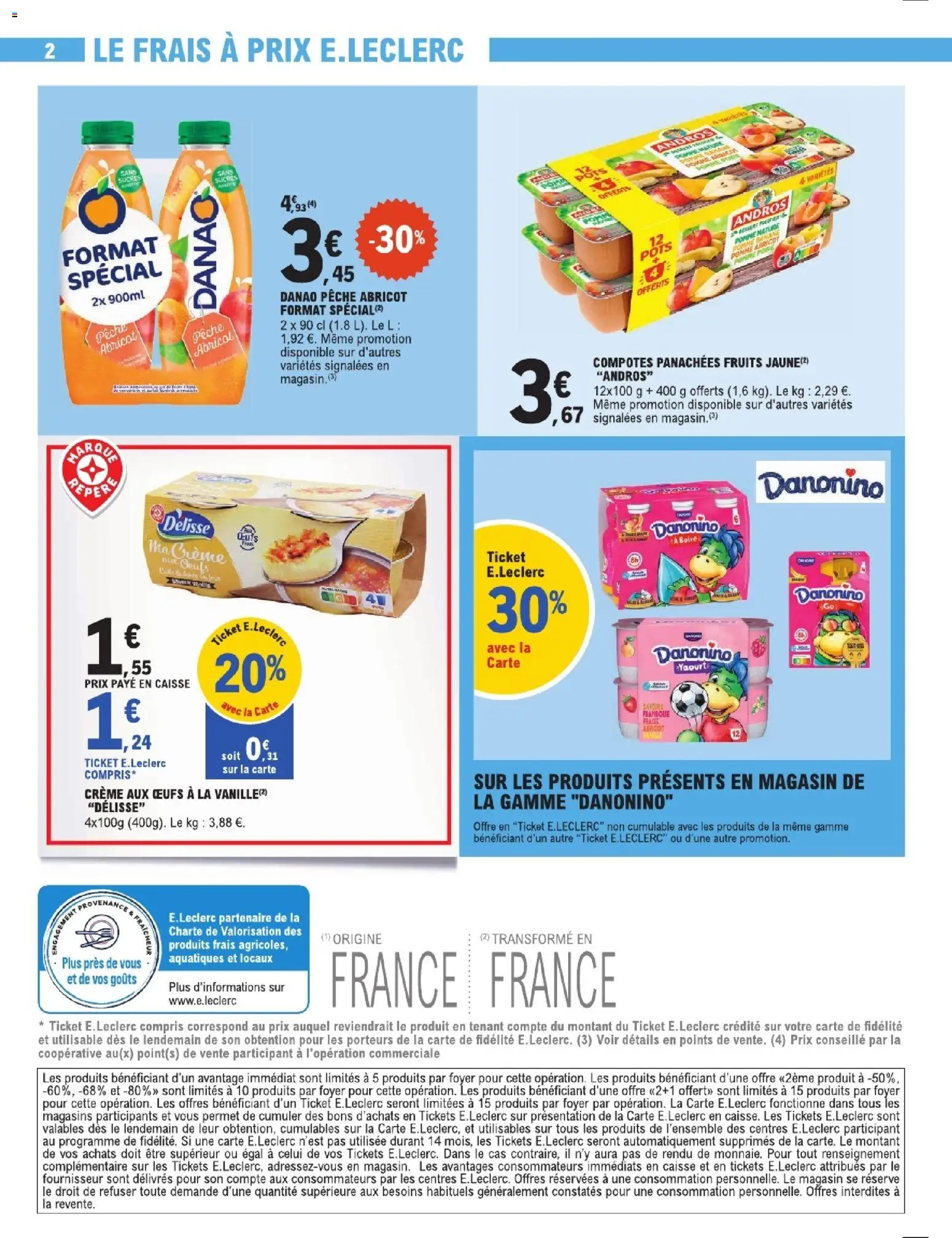 {H1} | Page: 2 | Produits: Fraise, Pêche, Crème aux œufs, Fruits