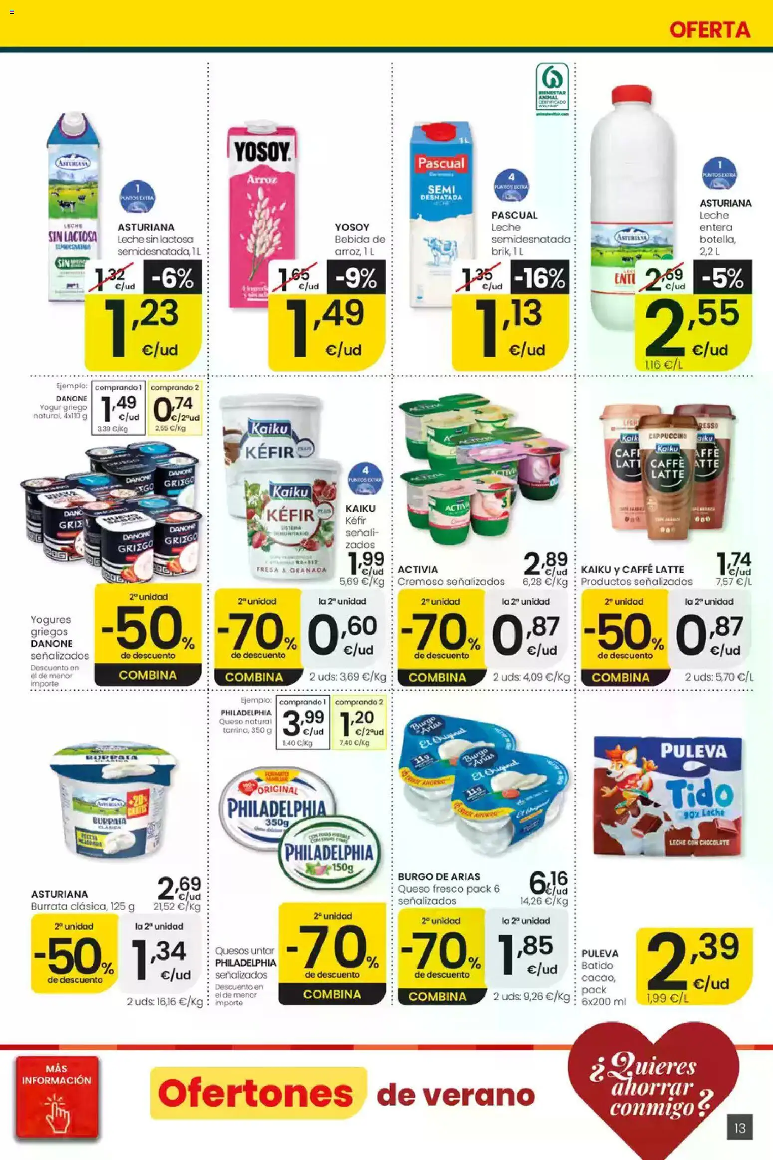 Eroski folleto Center │ válido desde el 16/07/2026 | Página: 13 | Productos: Leche, Queso, Queso fresco, Μαγειρική εστία