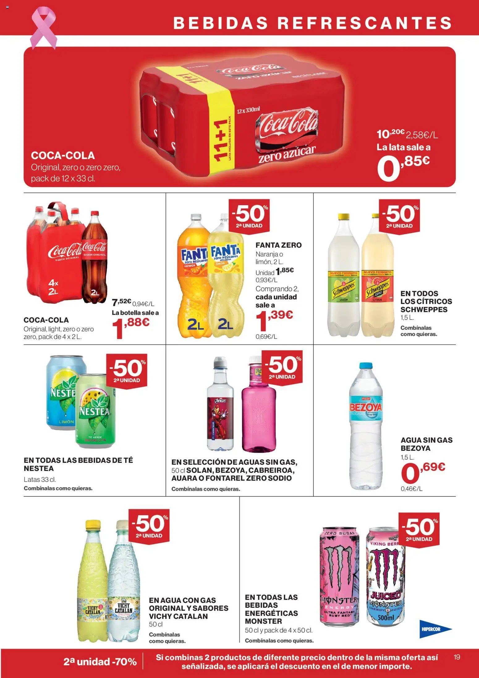 Hipercor catálogo │ válido desde el 15/10/2026 | Página: 19 | Productos: Fanta, Té, Azúcar, Agua