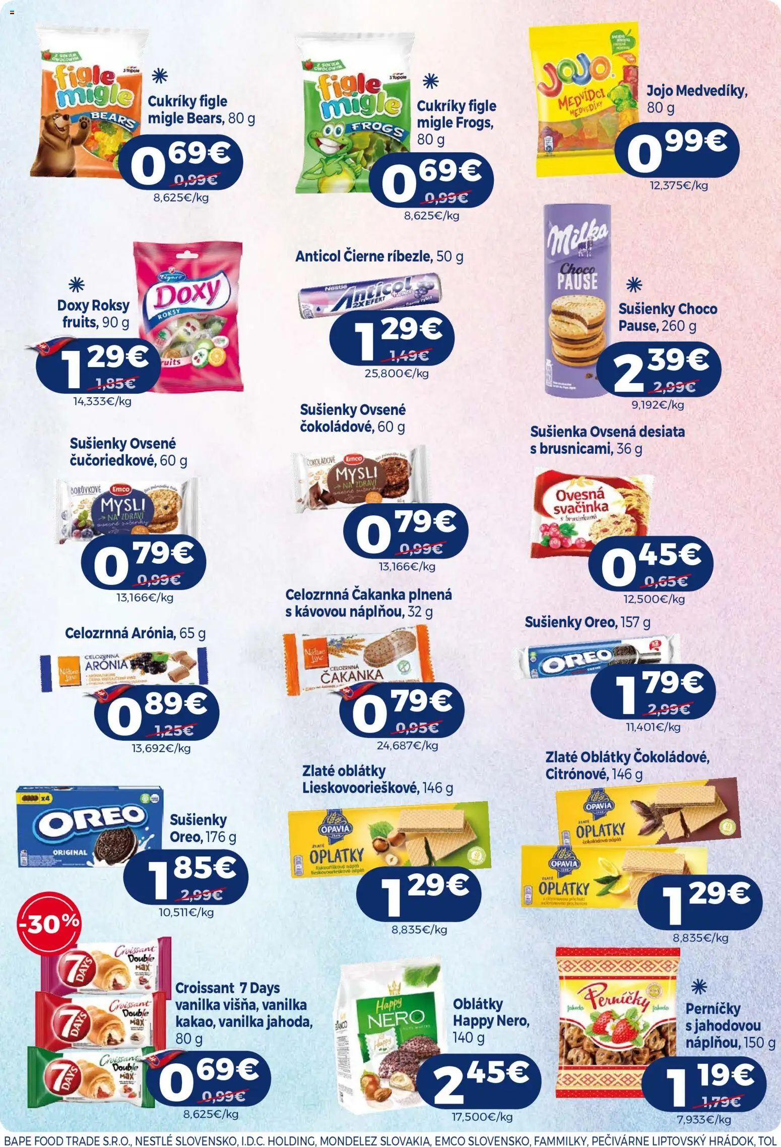 Nové Milk Agro akcie – leták je platný od 16.09.2026 | Strana: 11 | Produkty: Croissant, Sušienky, Oblátky, Oreo