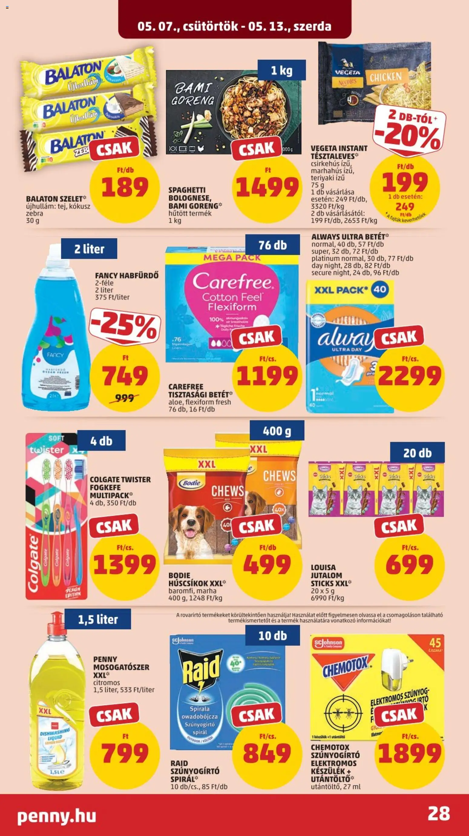 PENNY akciós ujság - amely érvényes a következő dátumtól: 07.05.2026 | Oldal: 32 | Termékek: Vegeta, Csirkehús, Marhahús, Fogkefe