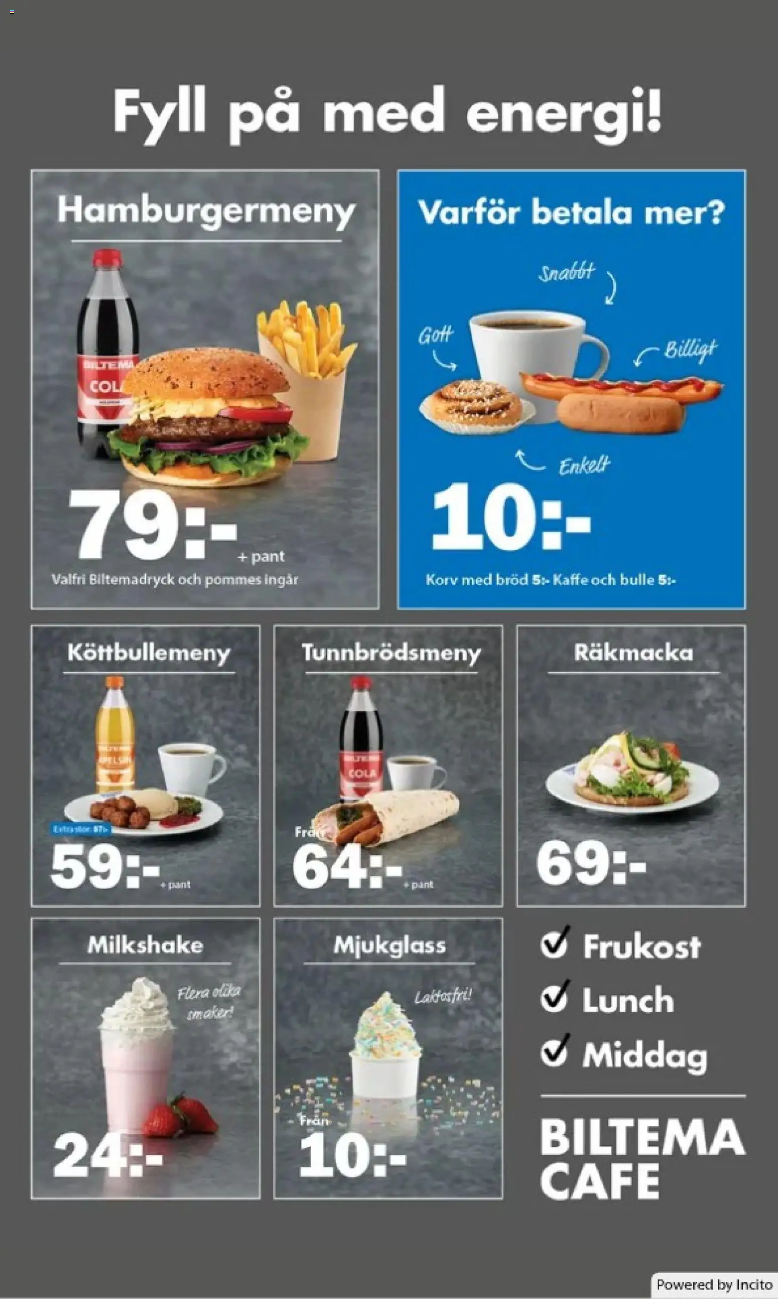 Biltema reklamblad aktuell från 20/09/2026 | Sida: 24 | Produkter: Korv, Bulle, Bröd, Kaffe