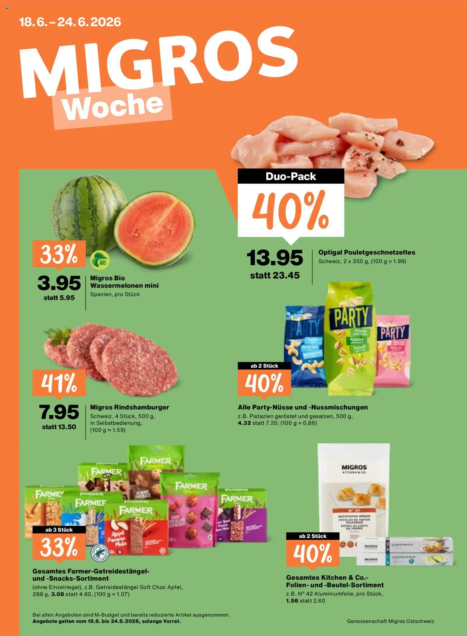 Migros aktionen – gültig ab 18.06.2026 | Seite: 1 | Produkte: Burger