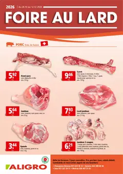 Aligro aktionen Foire au lard Sion ab 26.10.2026 gültig