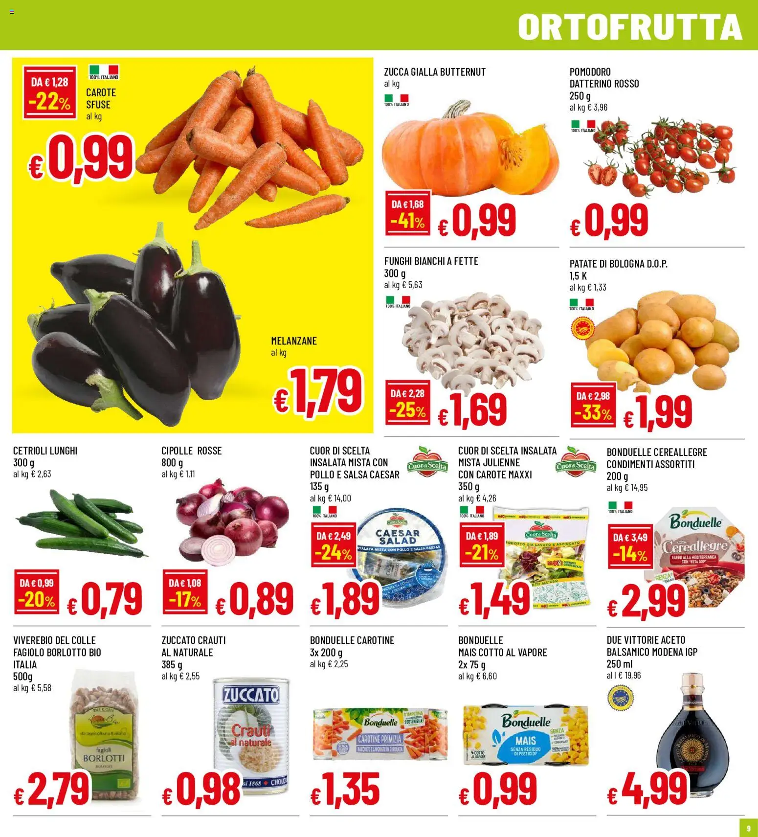 Volantino Galassia del 03/09/2026 | Pagina: 9 | Prodotti: Zucca, Melanzane, Mais, Farro