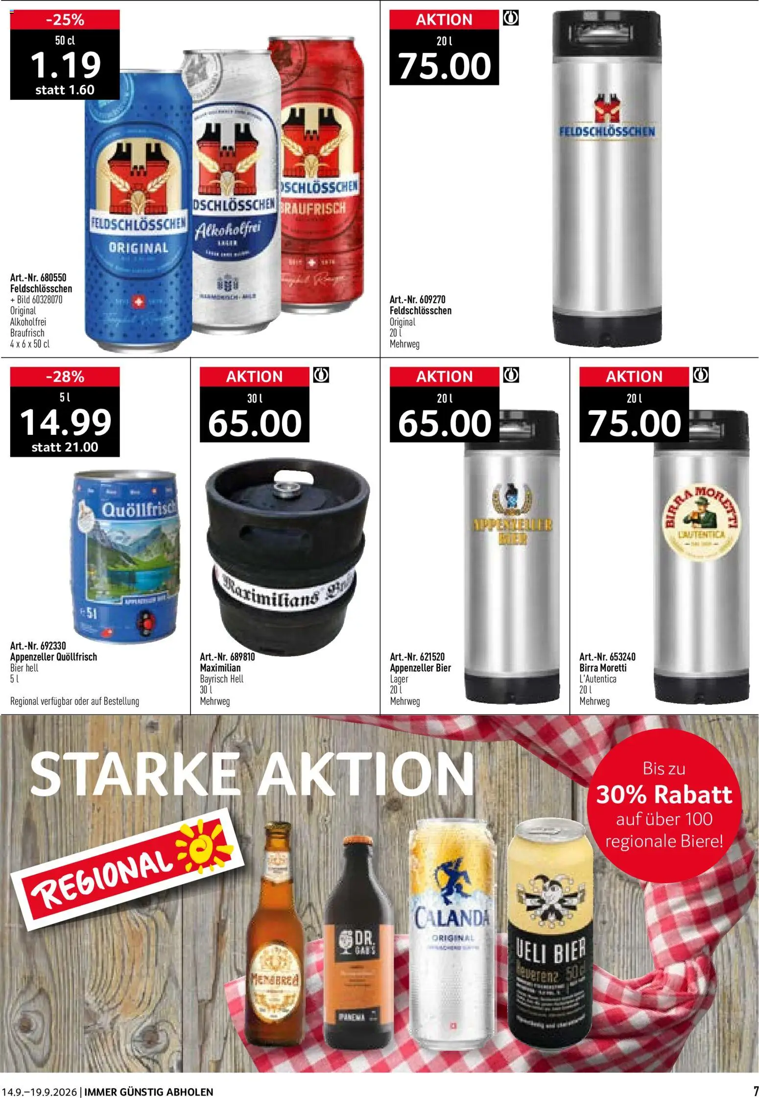 Prodega aktionen Biergarten – gültig ab 14.09.2026 | Seite: 7 | Produkte: Bier