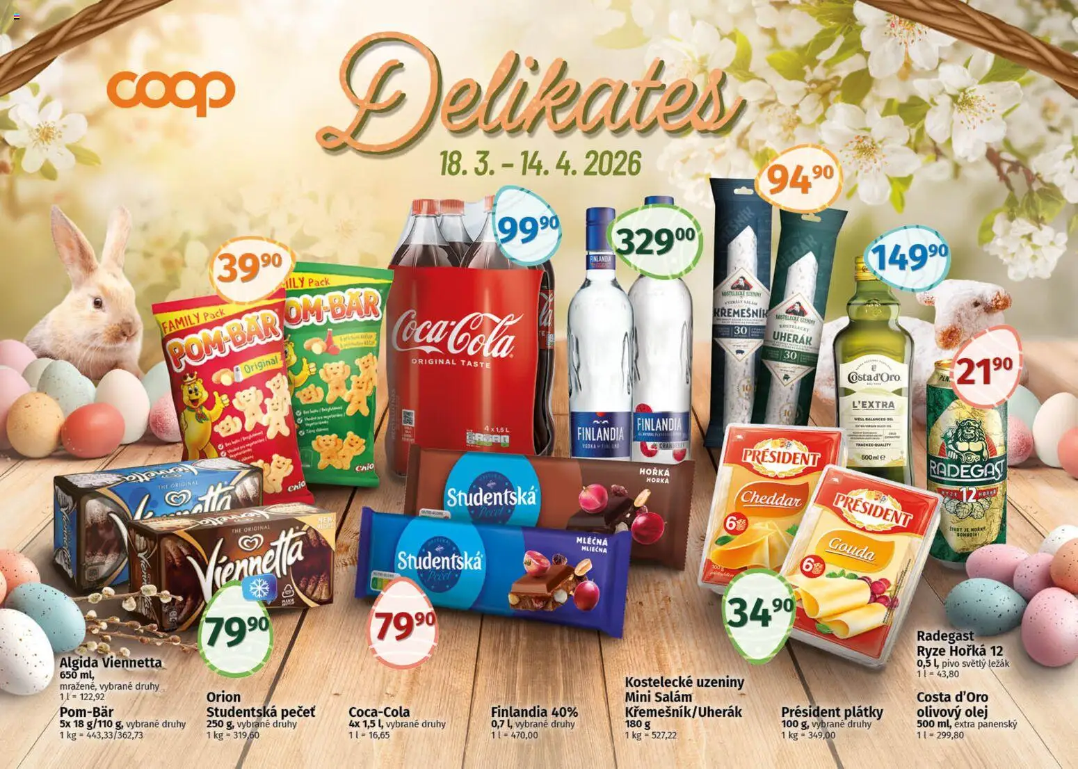 Coop leták - Delikates Velikonoce od 18.03.2026 | Strana: 1 | Produkty: Uherák, Gouda, Uzeniny, Cheddar