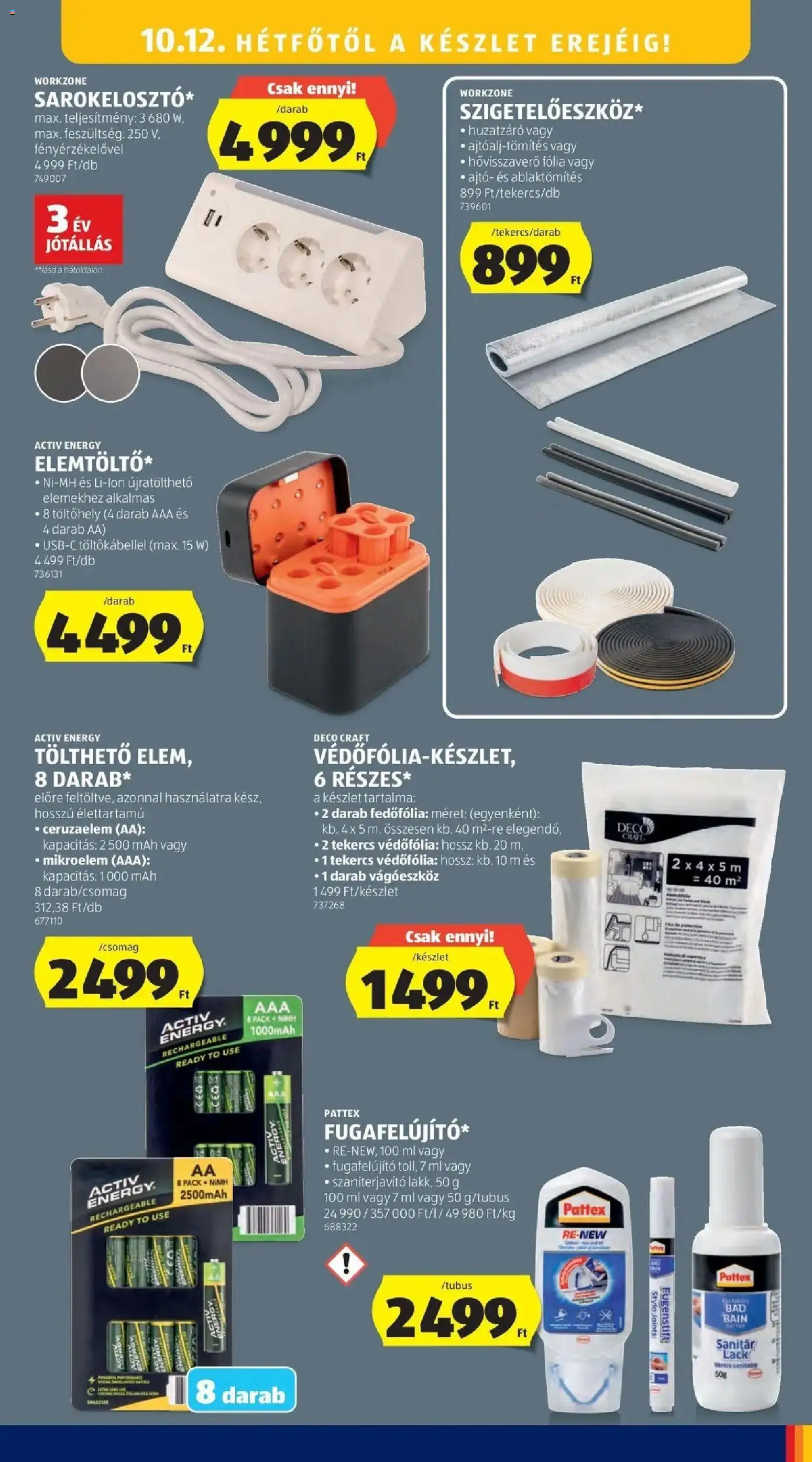 Aldi aktuális akciós újság - 2026.10.03. -tól/töl > akció, lapozható szórólap 🛍️ | Oldal: 39 | Termékek: Ceruzaelem, Ajtó, Fólia