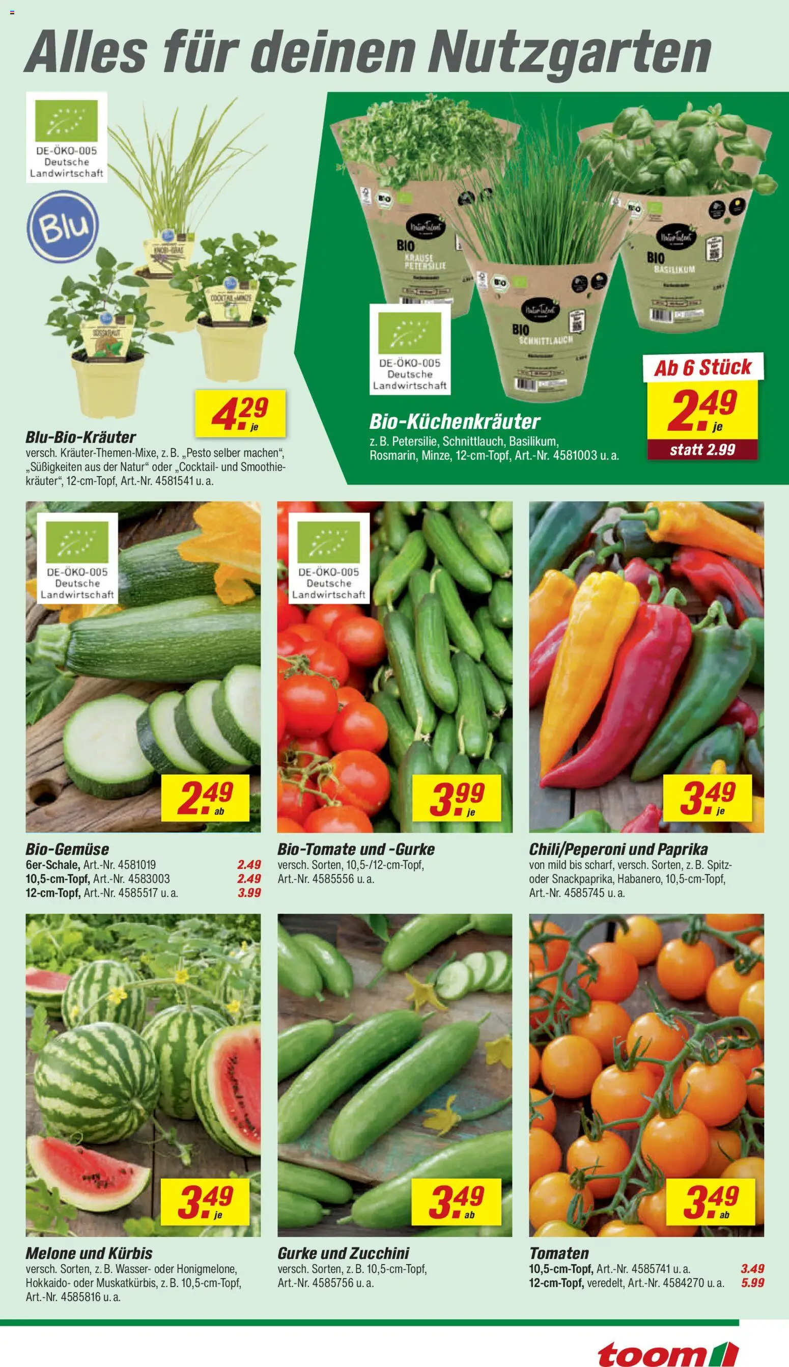 Toom Baumarkt Prospekt 	 – gültig ab 16.05.2026 | Seite: 5 | Produkte: Paprika, Kürbis, Melone, Zucchini
