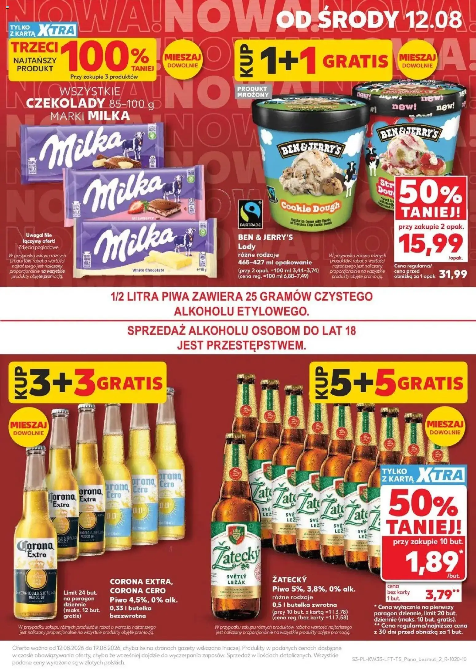 Kaufland - Kaufland Gazetka Tygodnia ważne do 19.08 od 12.08.2026 - od jutra PDF | Strona: 3 | Produkty: Lody Ben & Jerry’s, Leżak, Milka, Lody