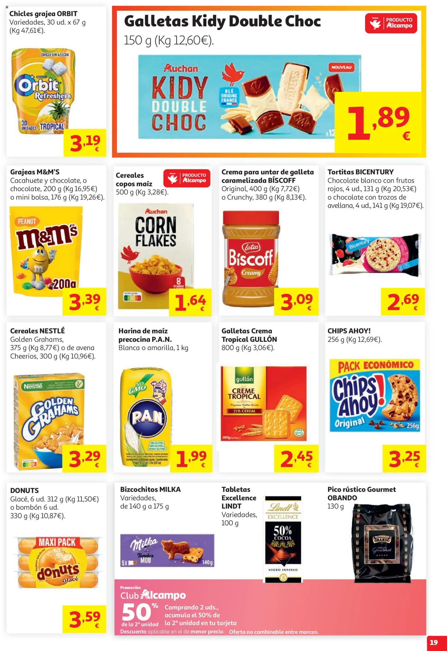 Alcampo HG Nacional Cat │ válido desde el 05.05.2026 | Página: 19 | Productos: Crema, Galletas, Copos, Donuts