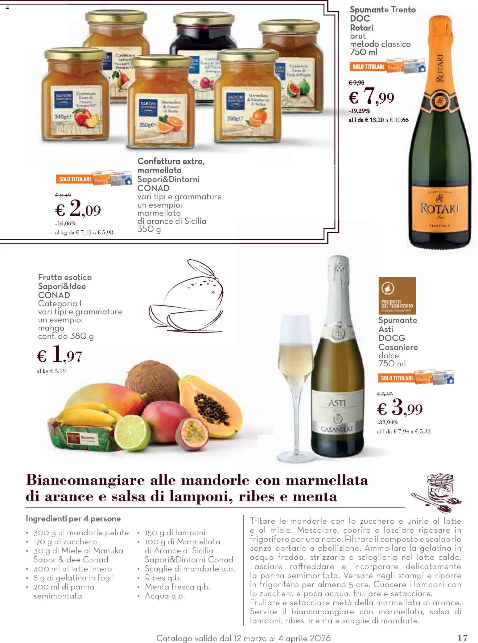 Volantino Conad del 12.03.2026 | Pagina: 17 | Prodotti: Salsa, Latte, Spumante, Menta