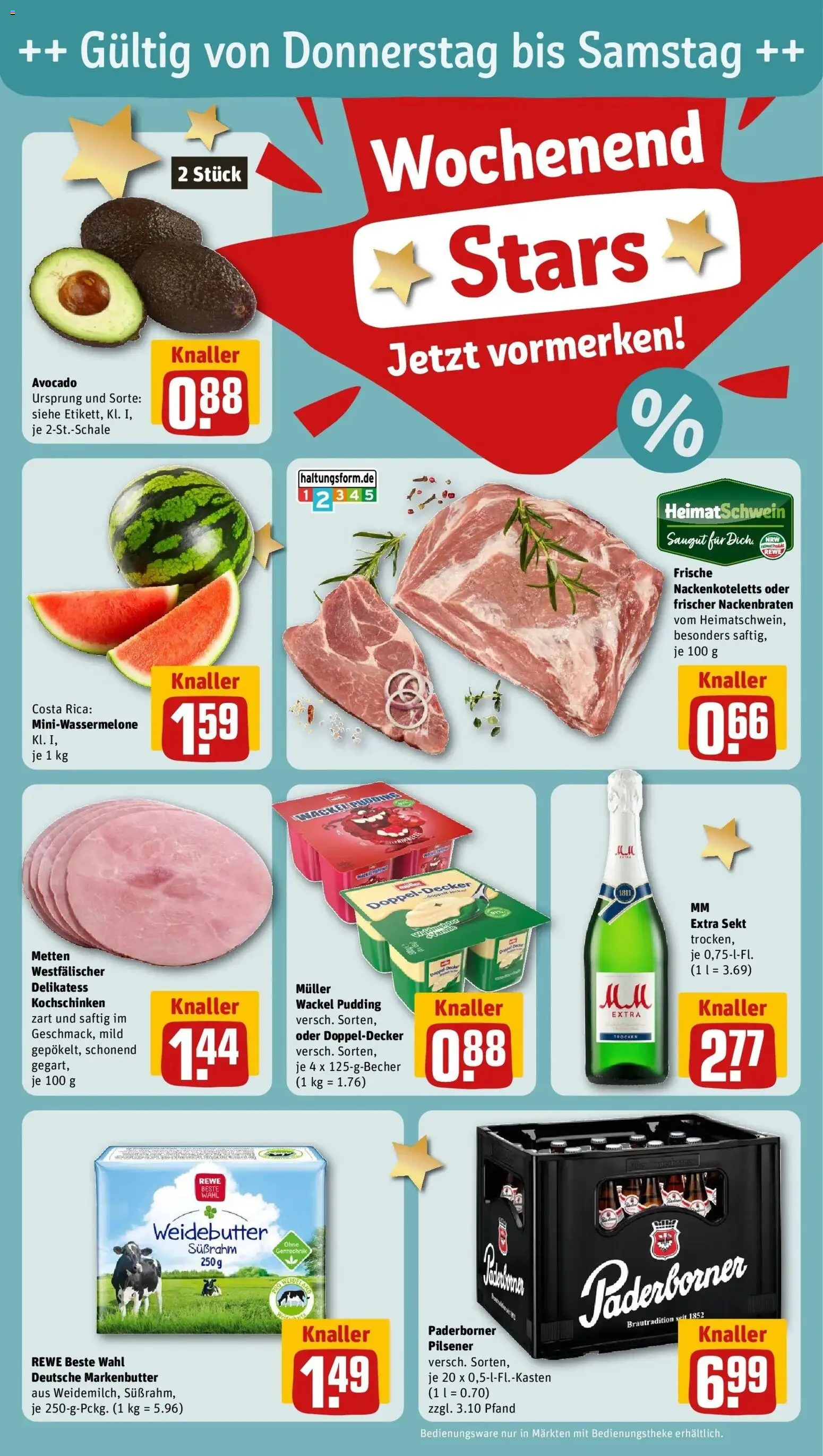 Rewe Prospekt Waltrop	 – gültig ab 12.04.2026 | Seite: 27 | Produkte: Butter, Sekt, Pudding, Avocado
