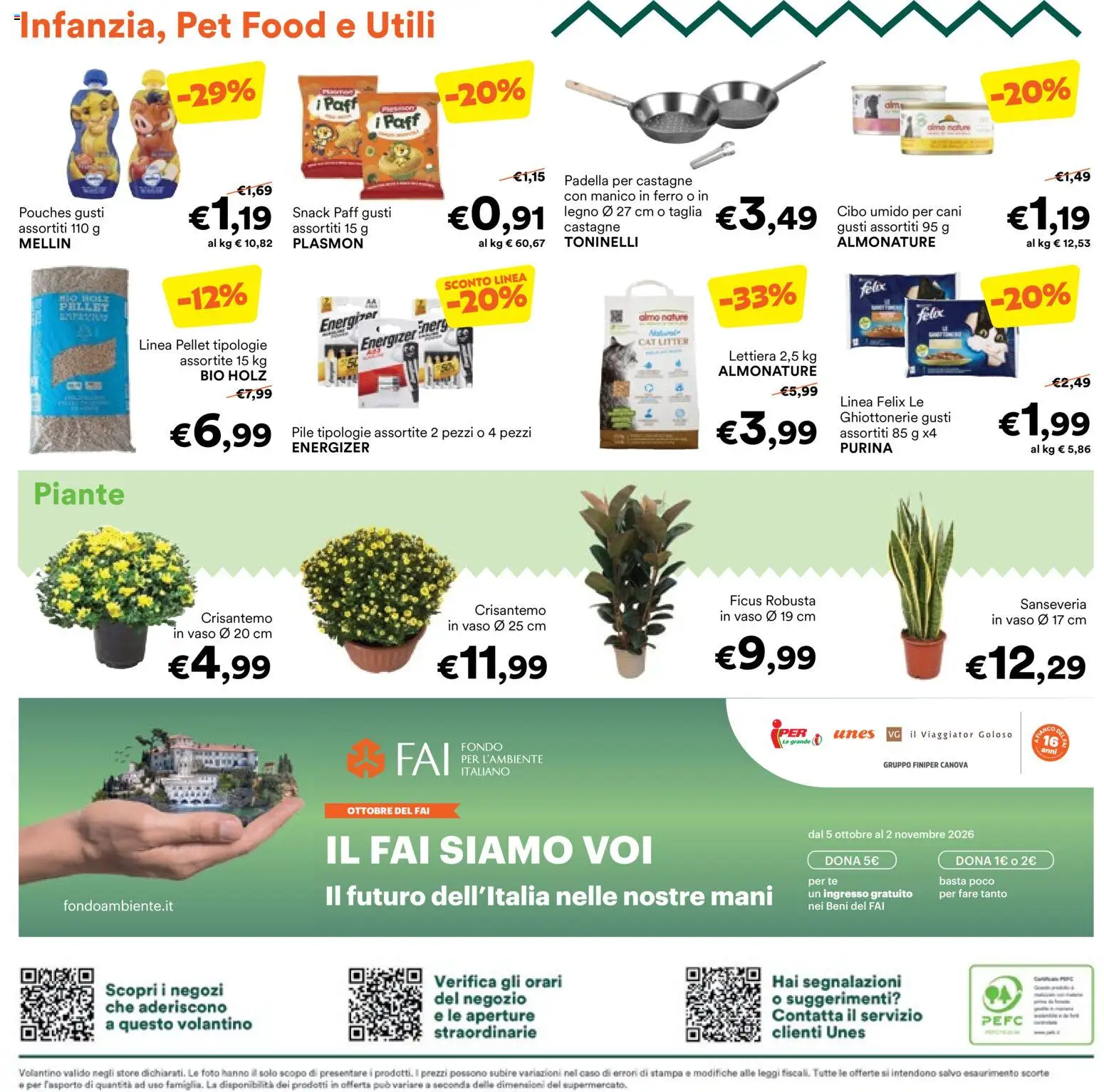Volantino Unes del 19/10/2026 | Pagina: 12 | Prodotti: Pile, Pellet, Padella, Stampa
