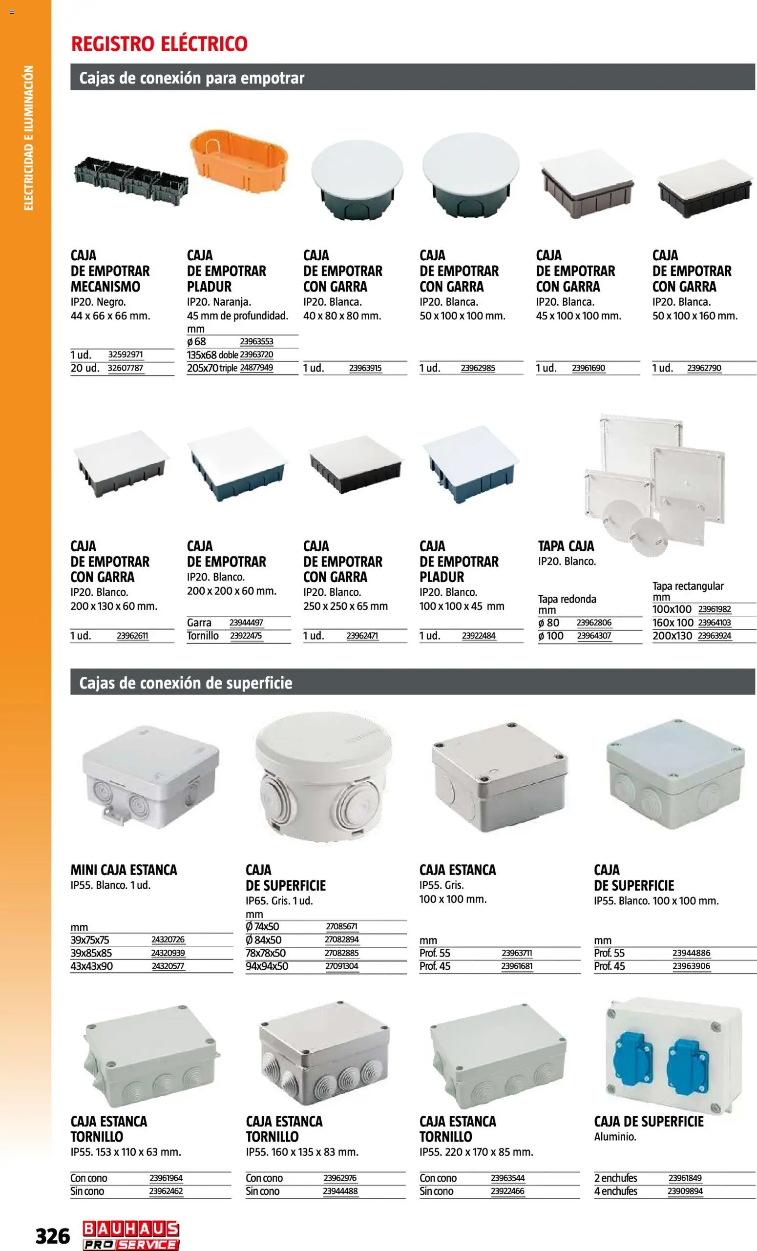 Bauhaus ProService │ válido desde el 11/05/2026 | Página: 326 | Productos: Iluminación, Caja