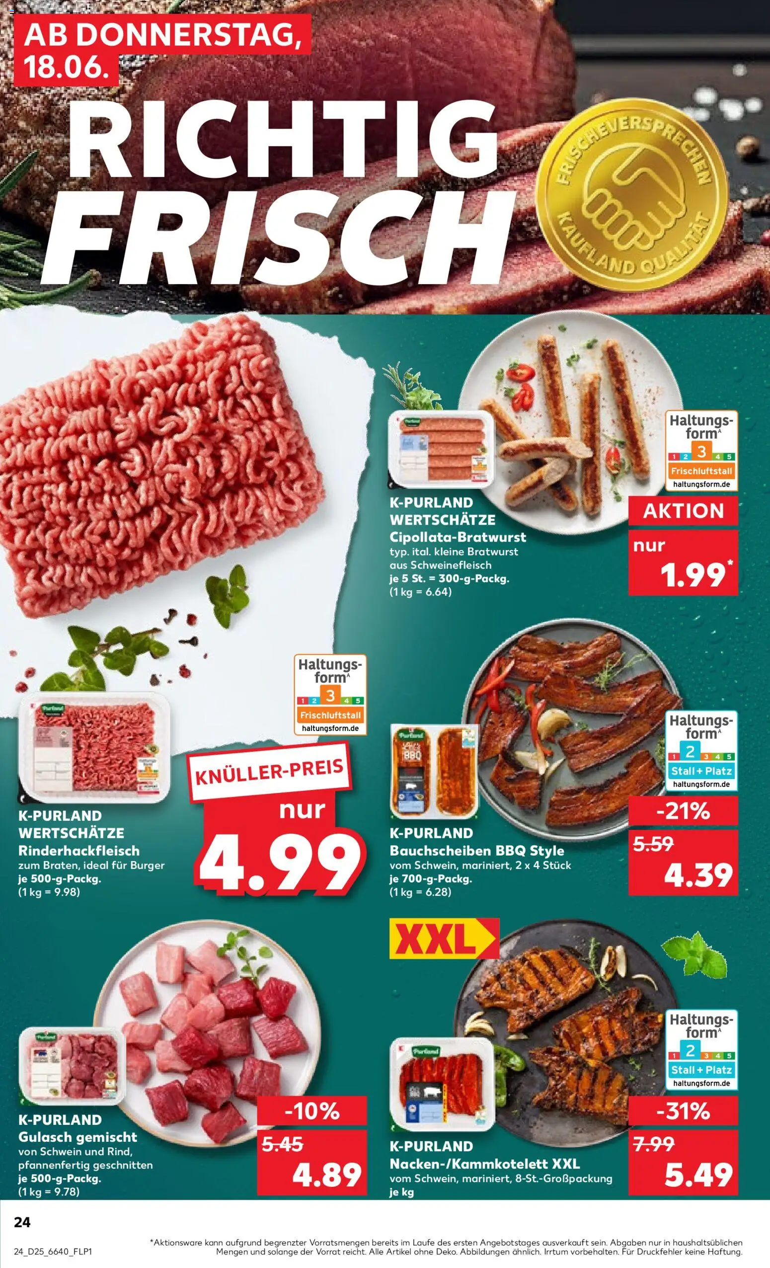 Kaufland Německo leták od 18.06.2026 | Strana: 24 | Produkty: Burger, Forma