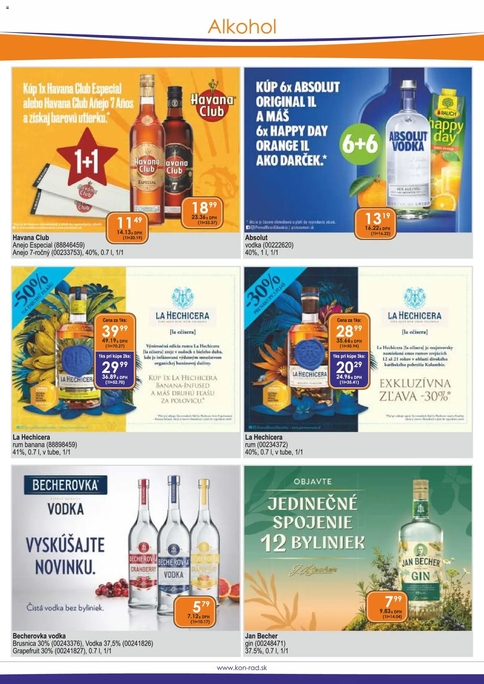 Nové KON - RAD akcie – leták je platný od 01.08.2026 | Strana: 10 | Produkty: Gin, Havana Club, Grapefruit, Alkohol
