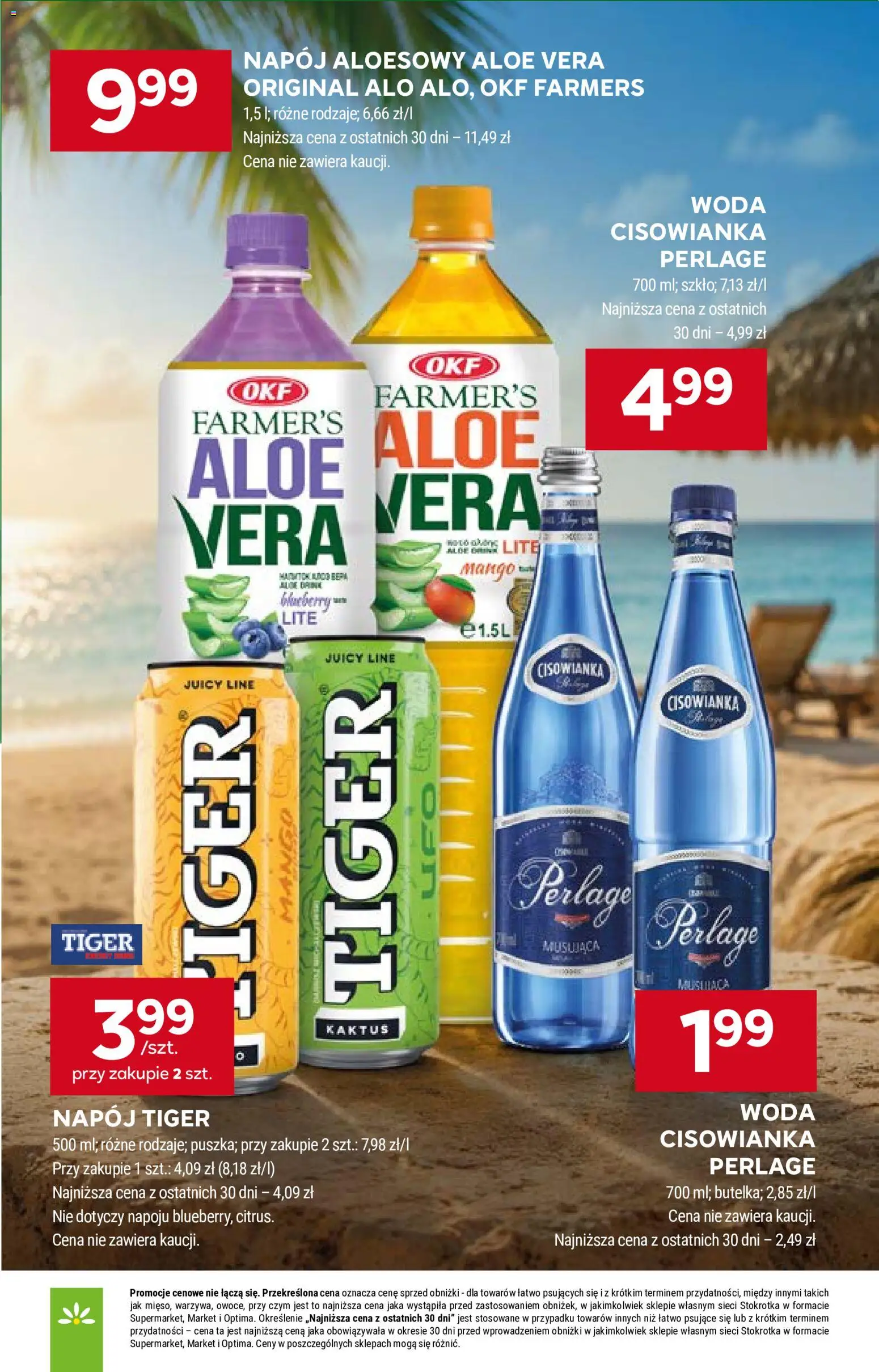 Stokrotka gazetka od 30.07.2026 | Strona: 34 | Produkty: Cisowianka, Stokrotka, Napój aloesowy, Woda