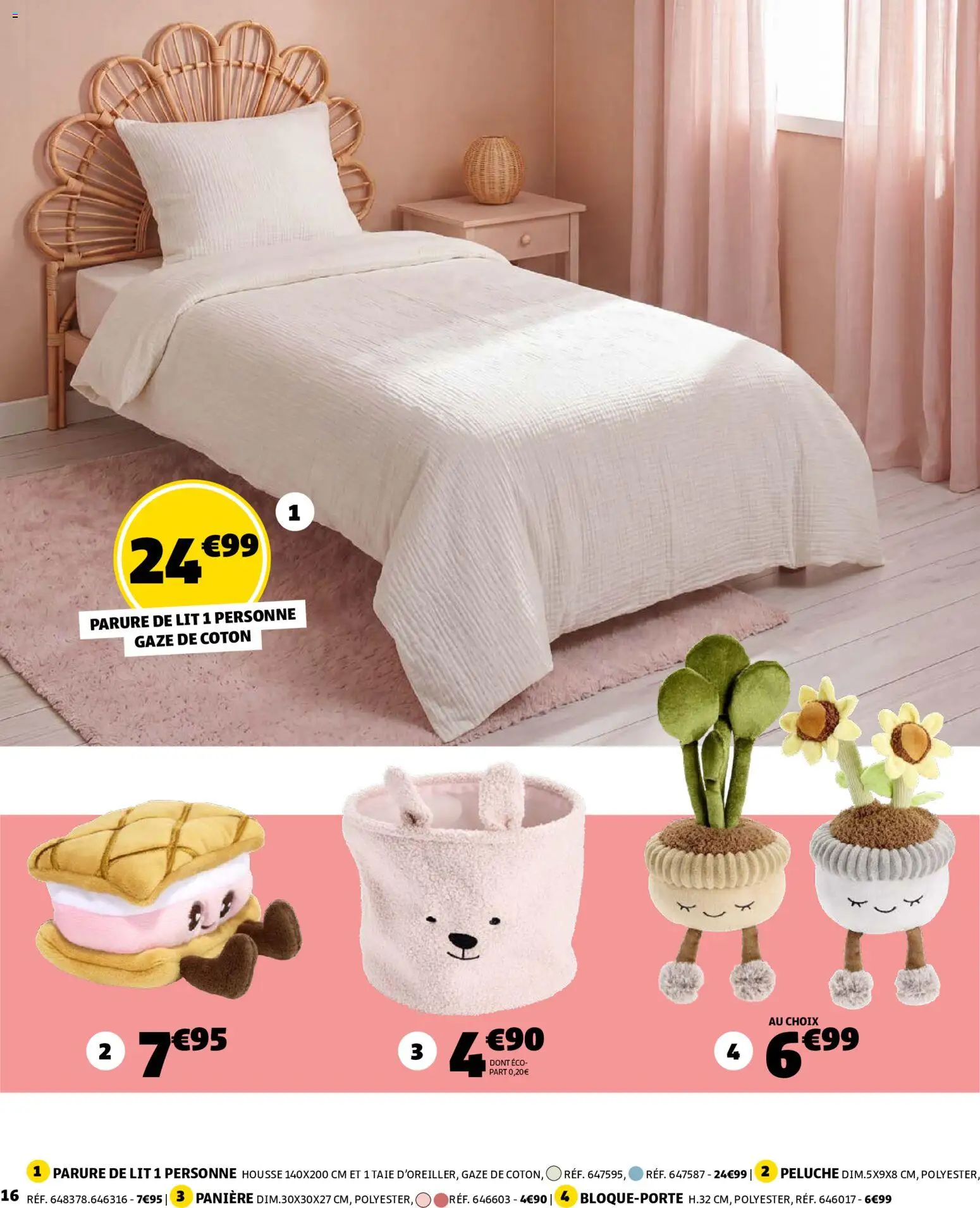 {H1} | Page: 16 | Produits: Coton, Peluche, Parure de lit, Lit