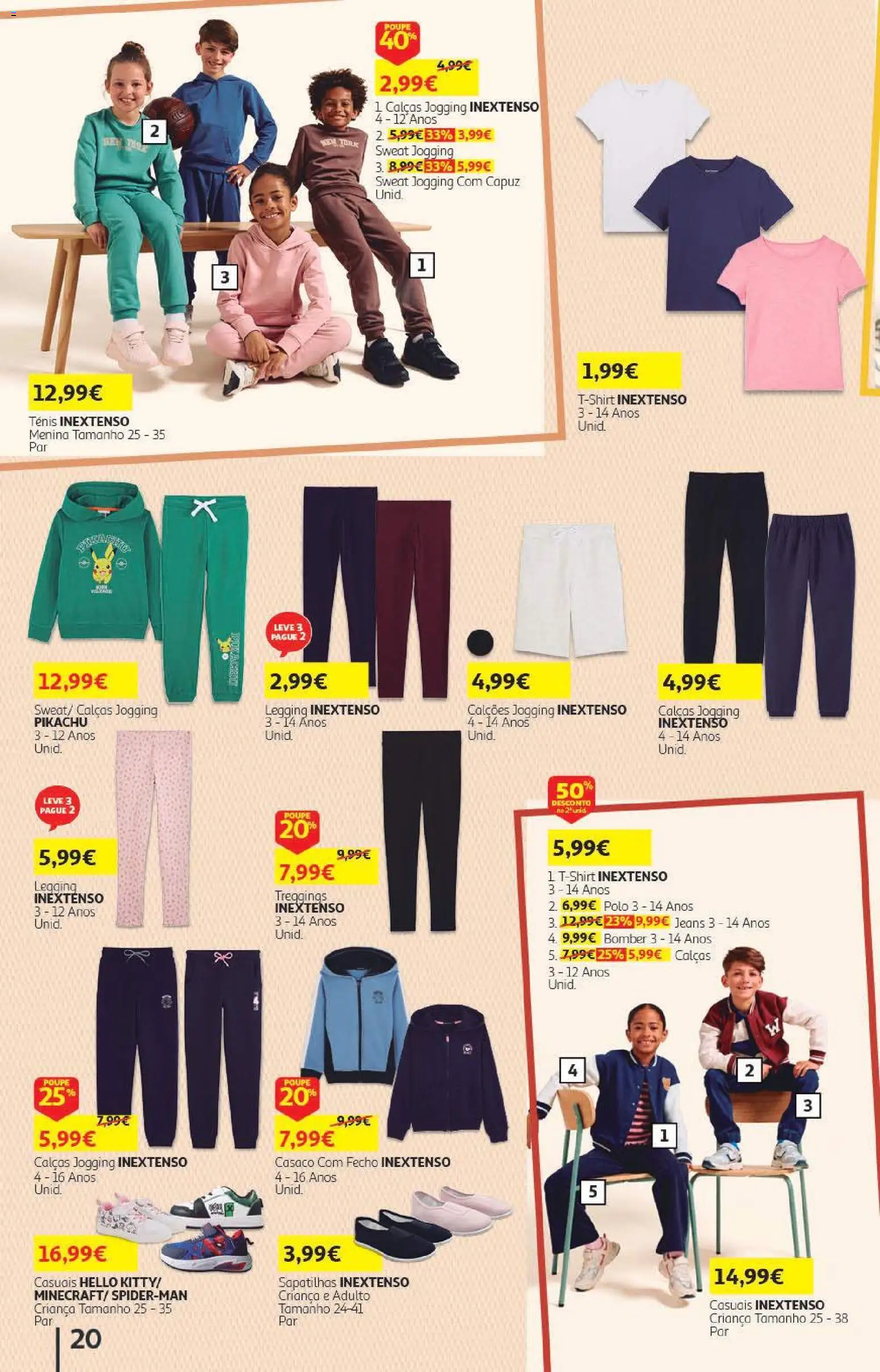 Auchan - Folheto Escolar  Têxtil Criança │ válido de 04/09/2026 | Página: 20 | Produtos: Jeans, Casaco, Calças, Capuz