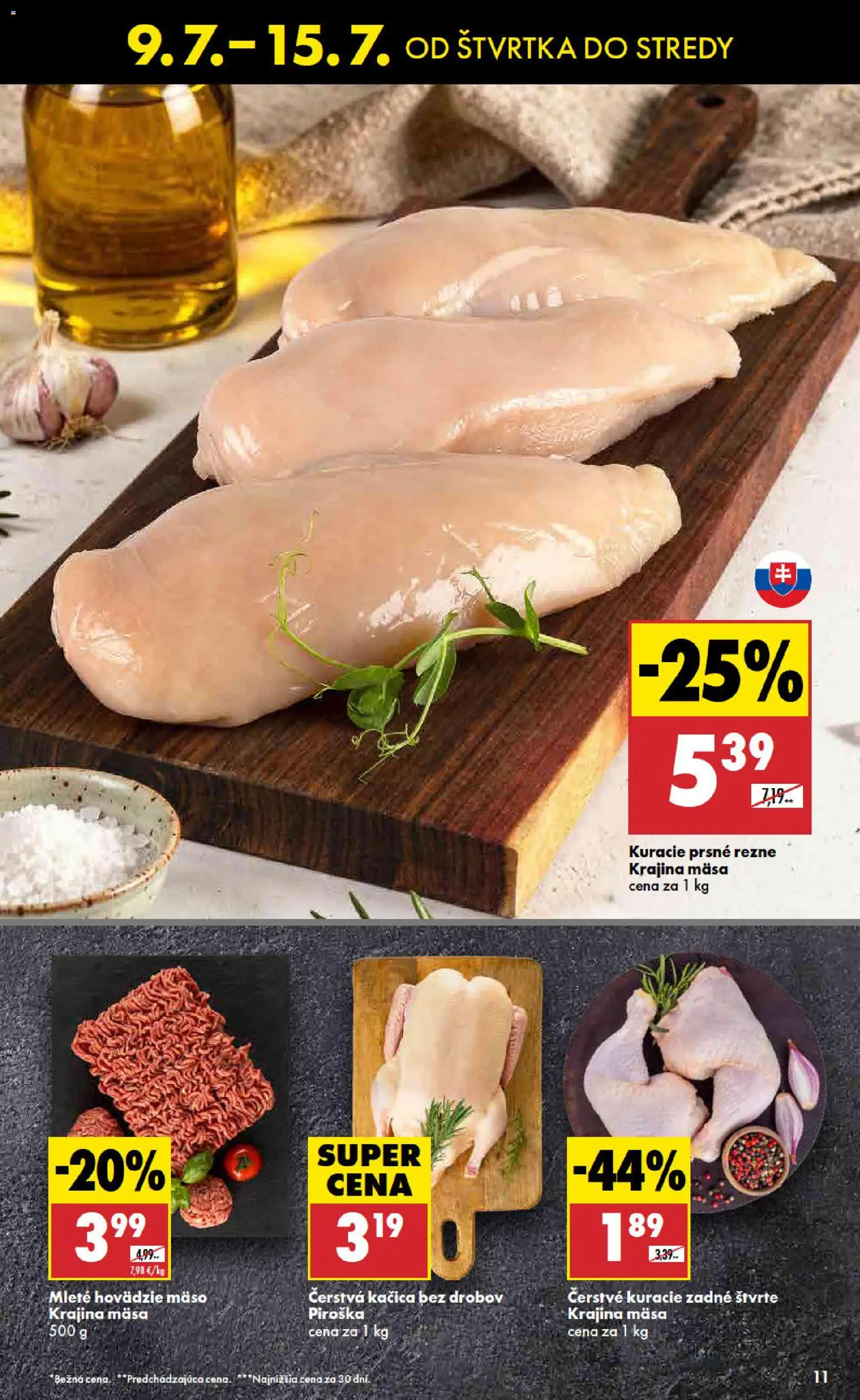 Nové Biedronka akcie – leták je platný od 09.07.2026 | Strana: 11 | Produkty: Hovädzie mäso, Kačica