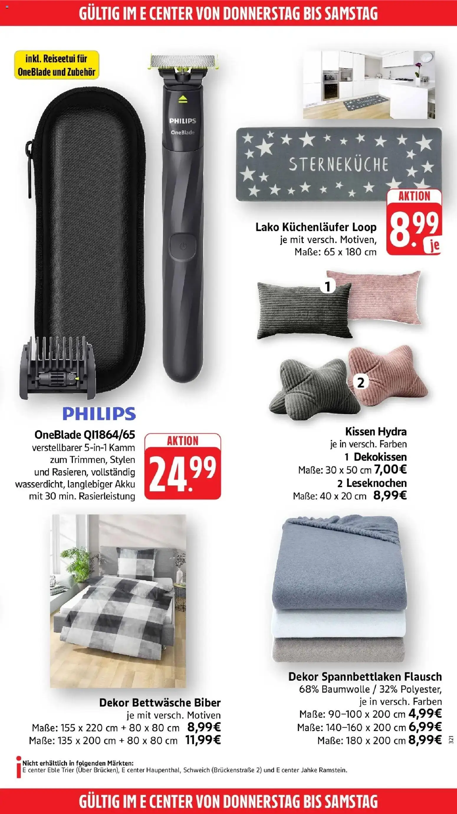 Edeka Prospekt Trier (ab 12.10.2026) » Angebote Online | Seite: 59 | Produkte: Philips, Kissen, Bettwäsche