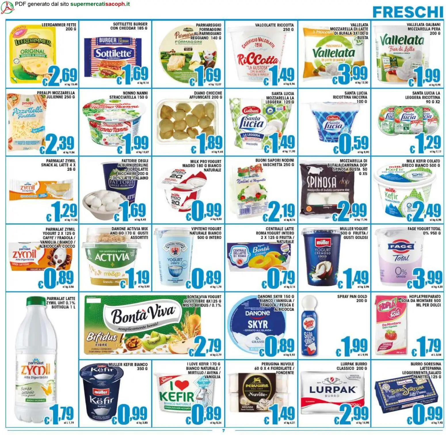 Volantino Sacoph del 17.04.2026 | Pagina: 7 | Prodotti: Yogurt, Frutta, Latte, Burro