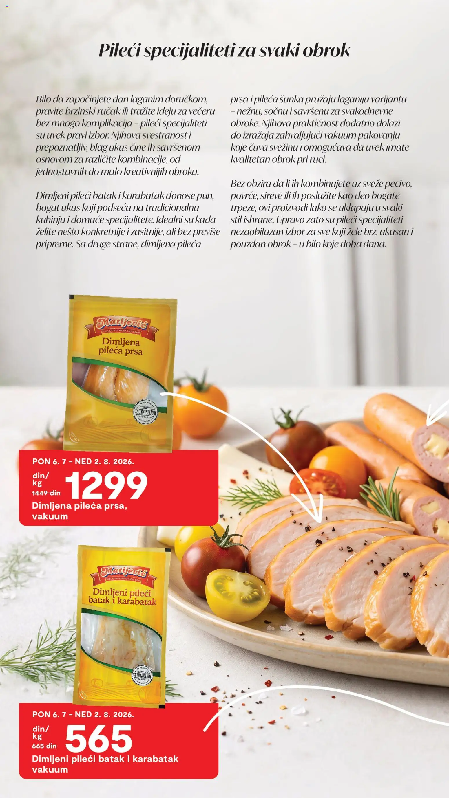 Matijevic katalog - važi od 24.07.2026 | Strana: 8 | Proizvode: Pileća prsa, Dimljena pileća prsa, Pileći batak, Šunka