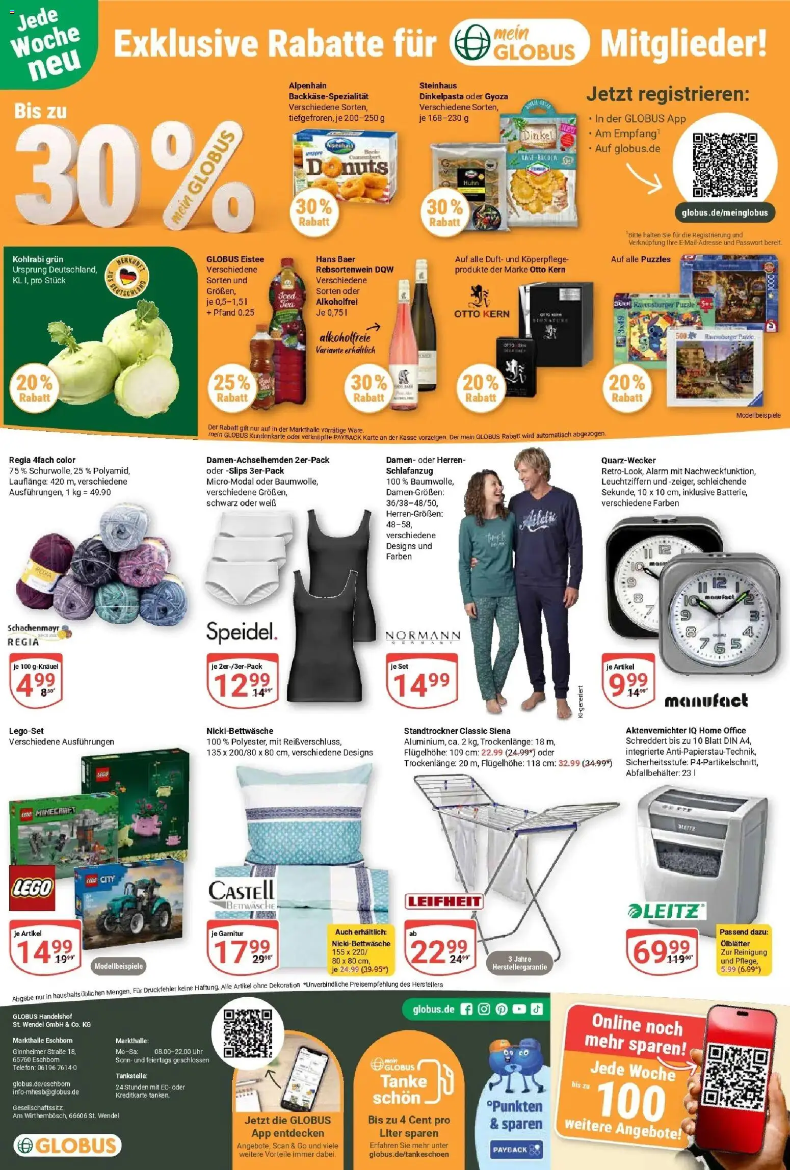 Globus Prospekt Eschborn (ab 14.09.2026) » Angebote online | Seite: 26 | Produkte: Bettwäsche, Kohlrabi, Duft, Uhr