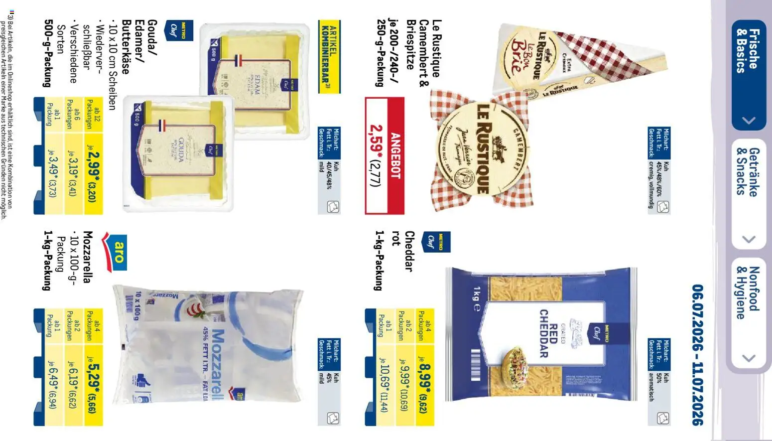 Metro Prospekt – gültig ab 06.07.2026 | Seite: 14 | Produkte: Mozzarella, Gouda