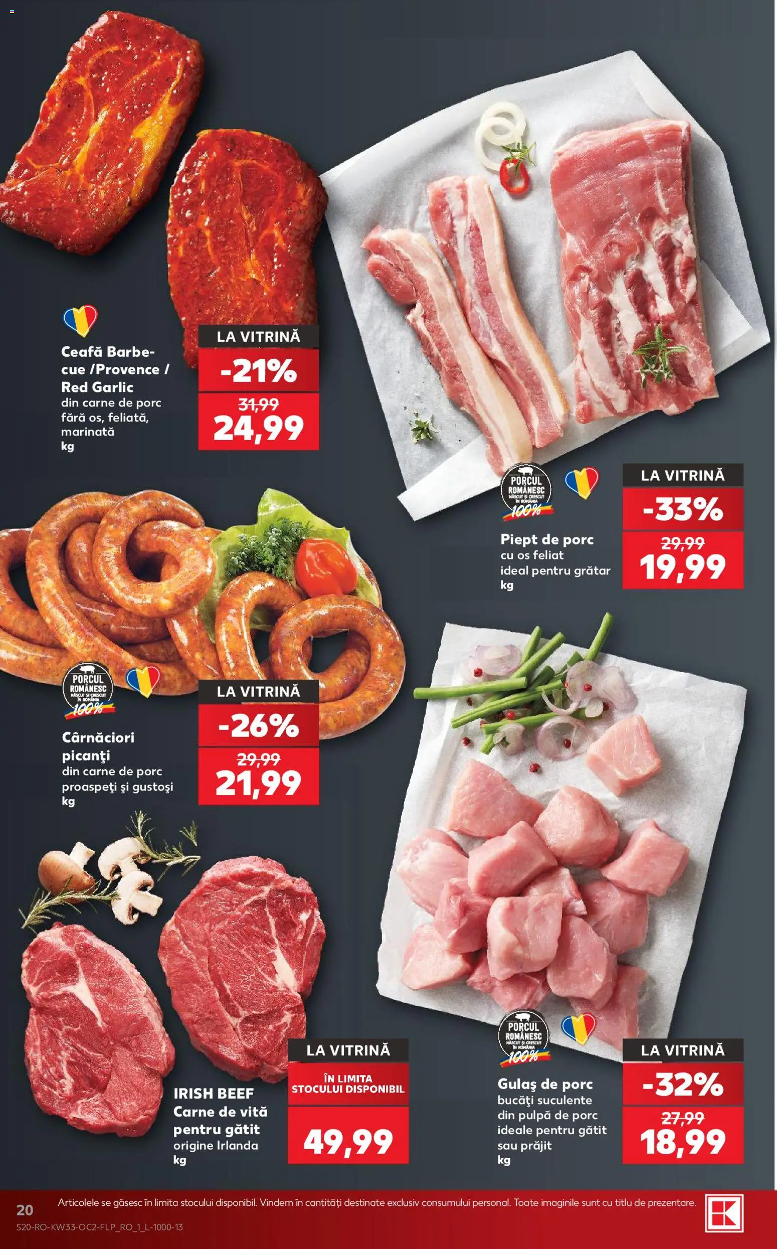 Noul catalog Kaufland – valabil de la 12.08.2026 | Pagină: 20 | Produse: Grătar, Vitrină, Piept de Porc, Carne De Porc