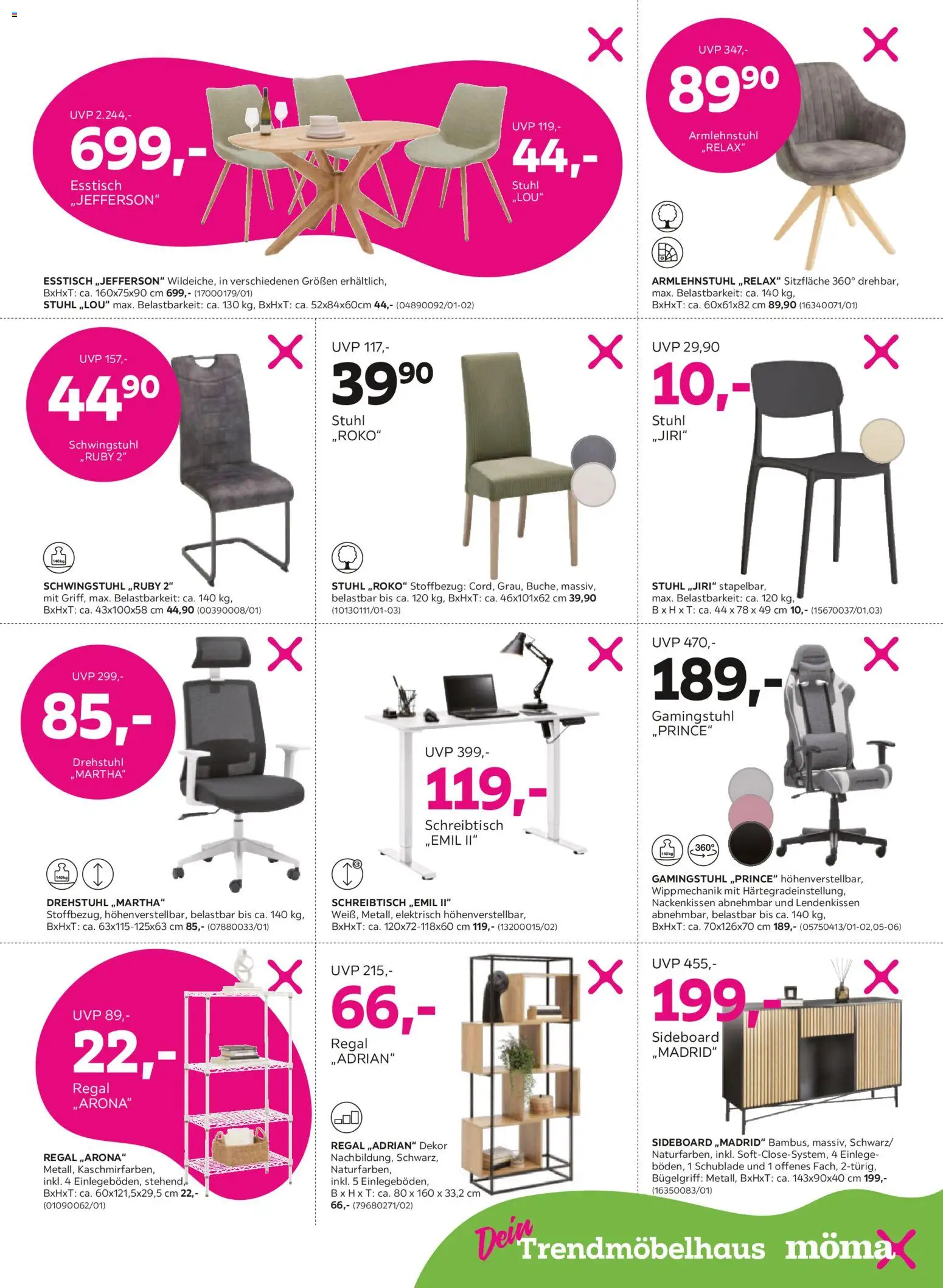 Mömax Prospekt – gültig ab 01.06.2026 | Seite: 7 | Produkte: Sideboard, Esstisch, Regal, Stuhl