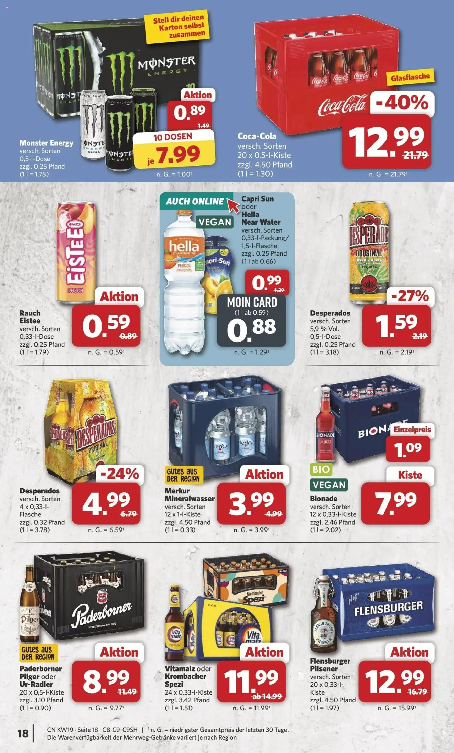 Combi Unsere Wochenangebote – gültig ab 04.05.2026 | Seite: 18 | Produkte: Bier, Zucker, Pfirsich, Desperados