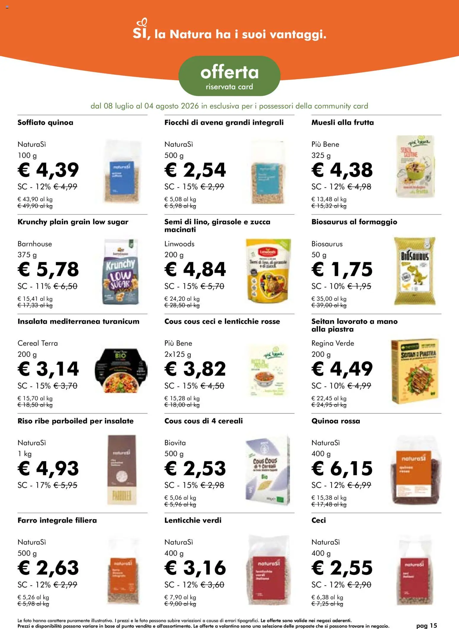 Volantino Natura Sì del 08/07/2026 | Pagina: 15