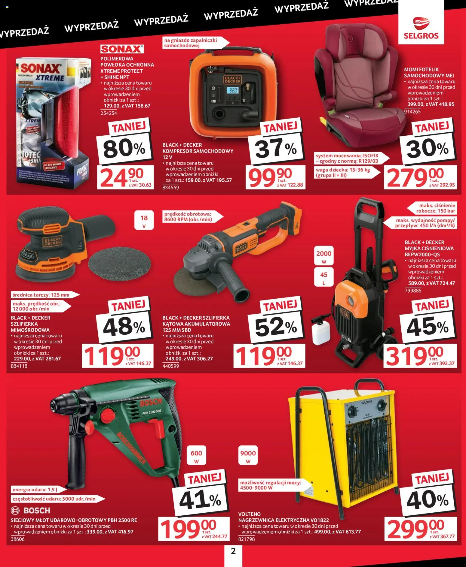 Selgros cash&carry gazetka - Totalna Wyprzedaż od 08.10.2026 | Strona: 2 | Produkty: Myjka ciśnieniowa, Waga, Kompresor, Szlifierka