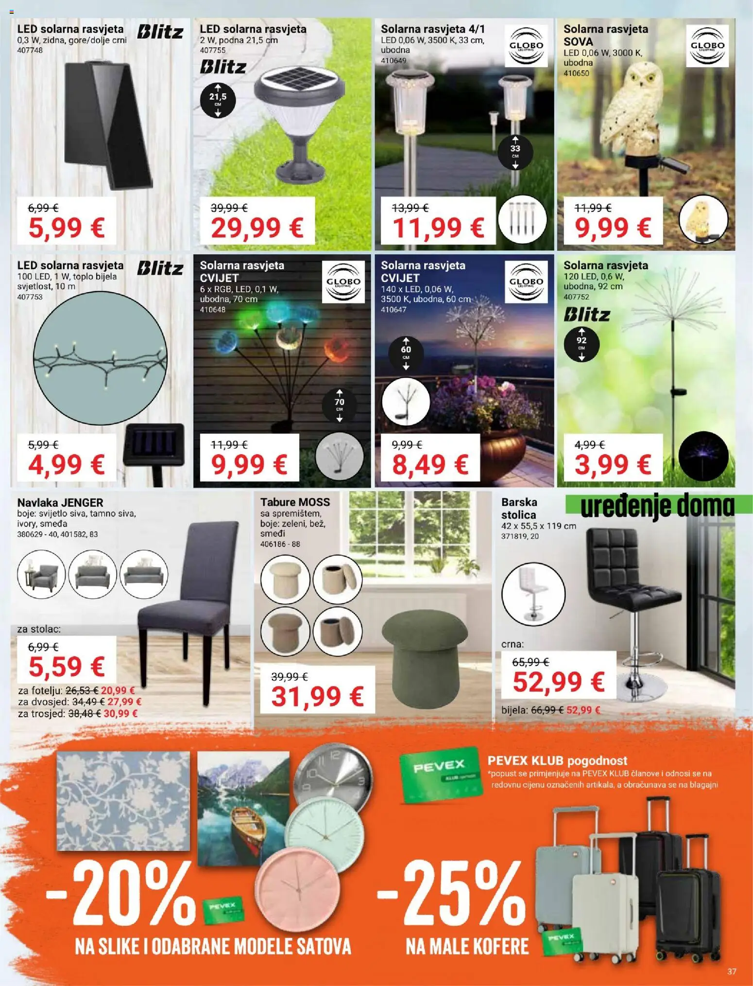 Pevex katalog | vrijedi od 03.04.2026 | Stranica: 37 | Proizvodi: Trosjed, Stolica, Tabure, Dvosjed