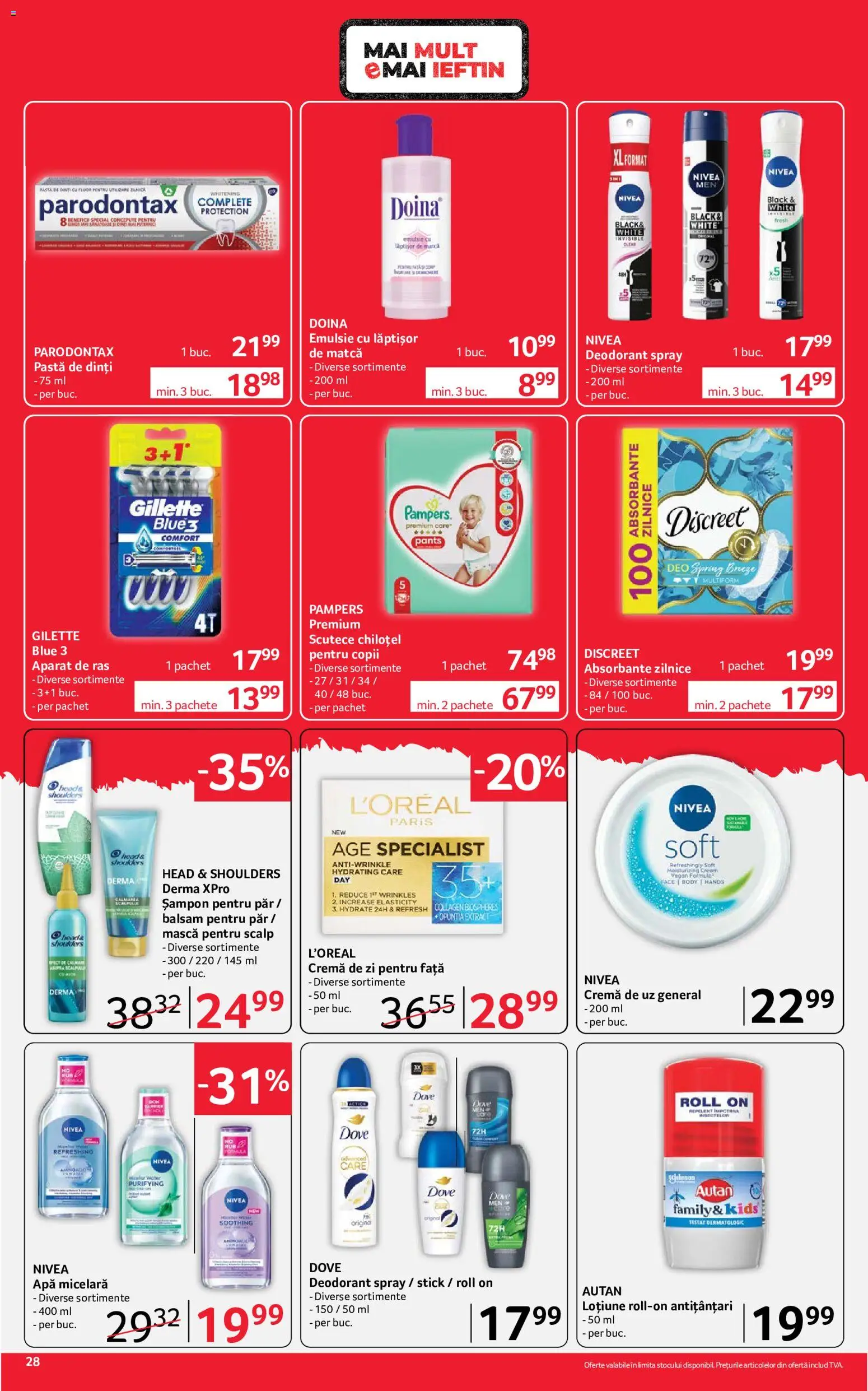 Noul catalog Selgros – valabil de la 26.06.2026 | Pagină: 28 | Produse: Body, Șampon, Balsam, Absorbante