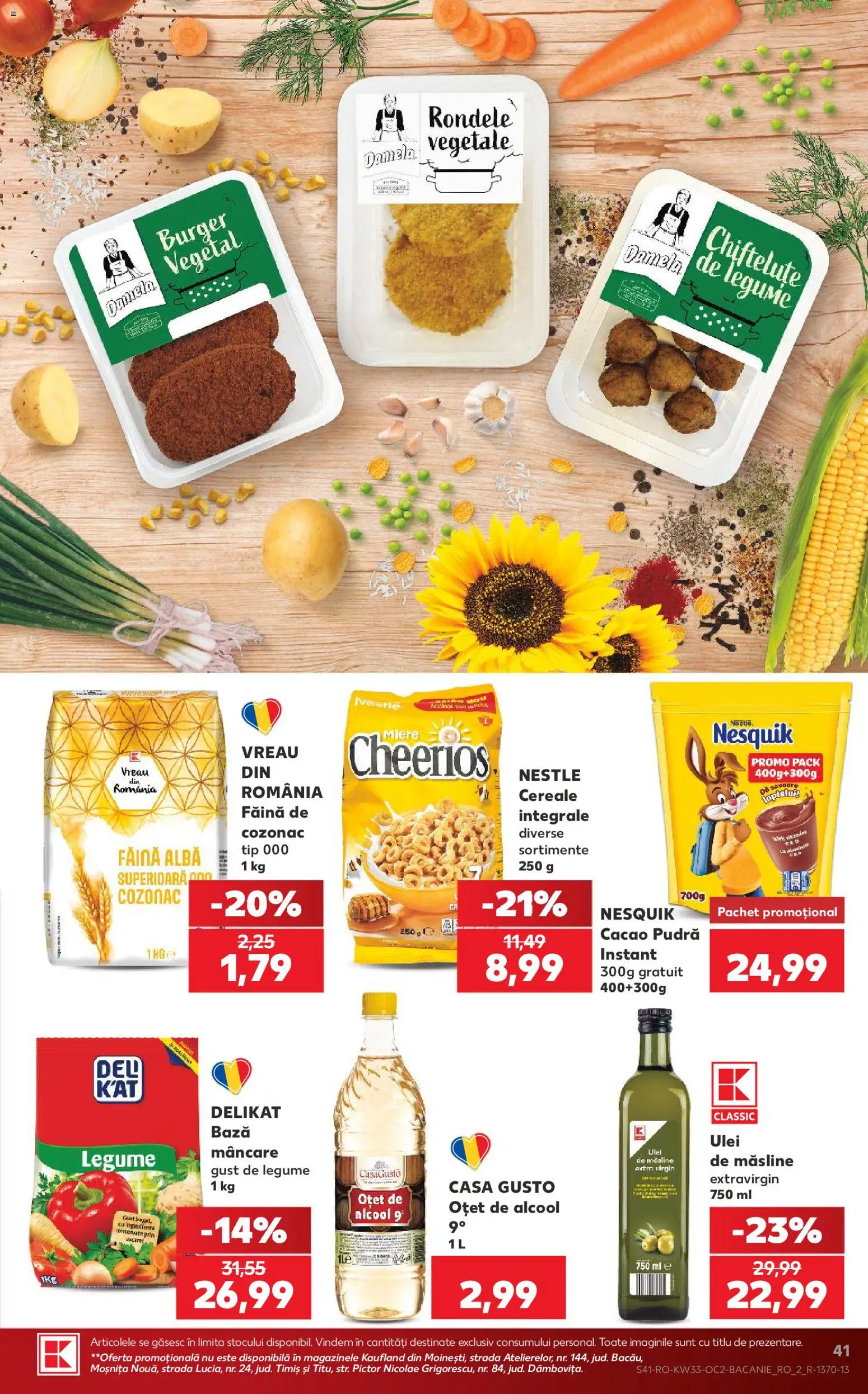 Noul catalog Kaufland – valabil de la 12.08.2026 | Pagină: 41 | Produse: Ulei, Făină, Cereale, Burger