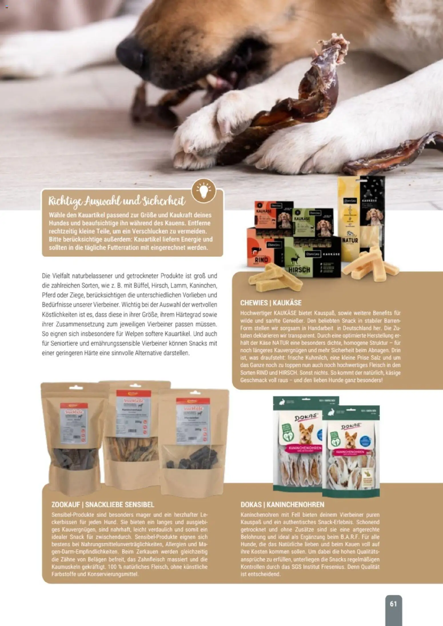 zookauf Themenkatalog Hund – gültig ab 18.05.2026 | Seite: 61 | Produkte: Käse, Salz, Fleisch