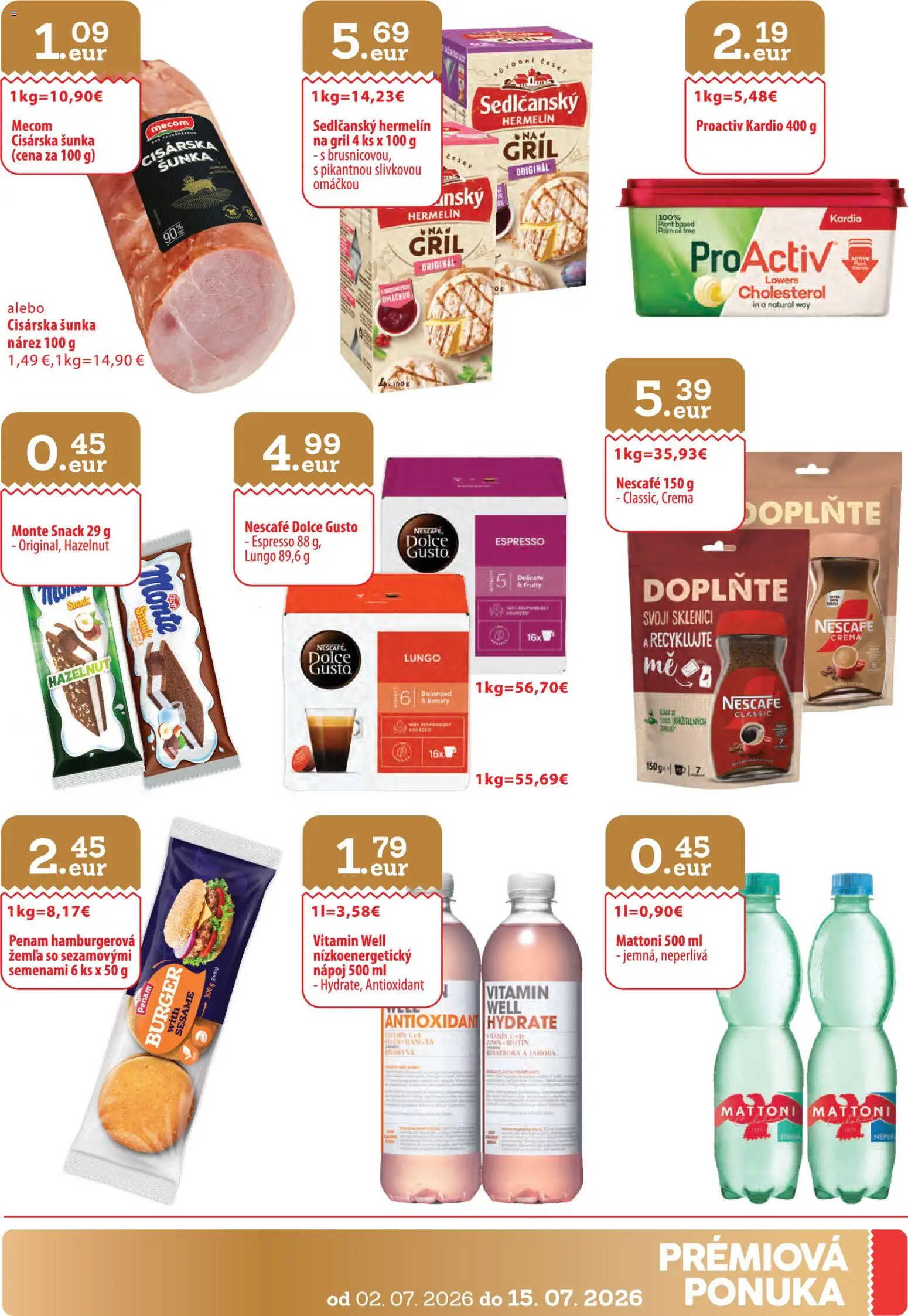 Nové CBA Verex akcie – leták je platný od 02.07.2026 | Strana: 31 | Produkty: Gril, Dolce Gusto, Rebarbora, Šunka