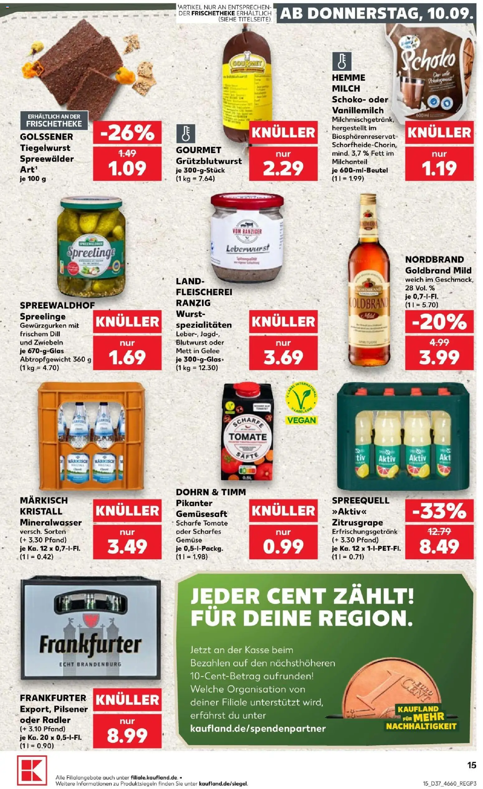 Kaufland Prospekt Frankfurt (Oder) – gültig ab 10.09.2026 | Seite: 15 | Produkte: Radler, Gemüse, Wurst, Dill