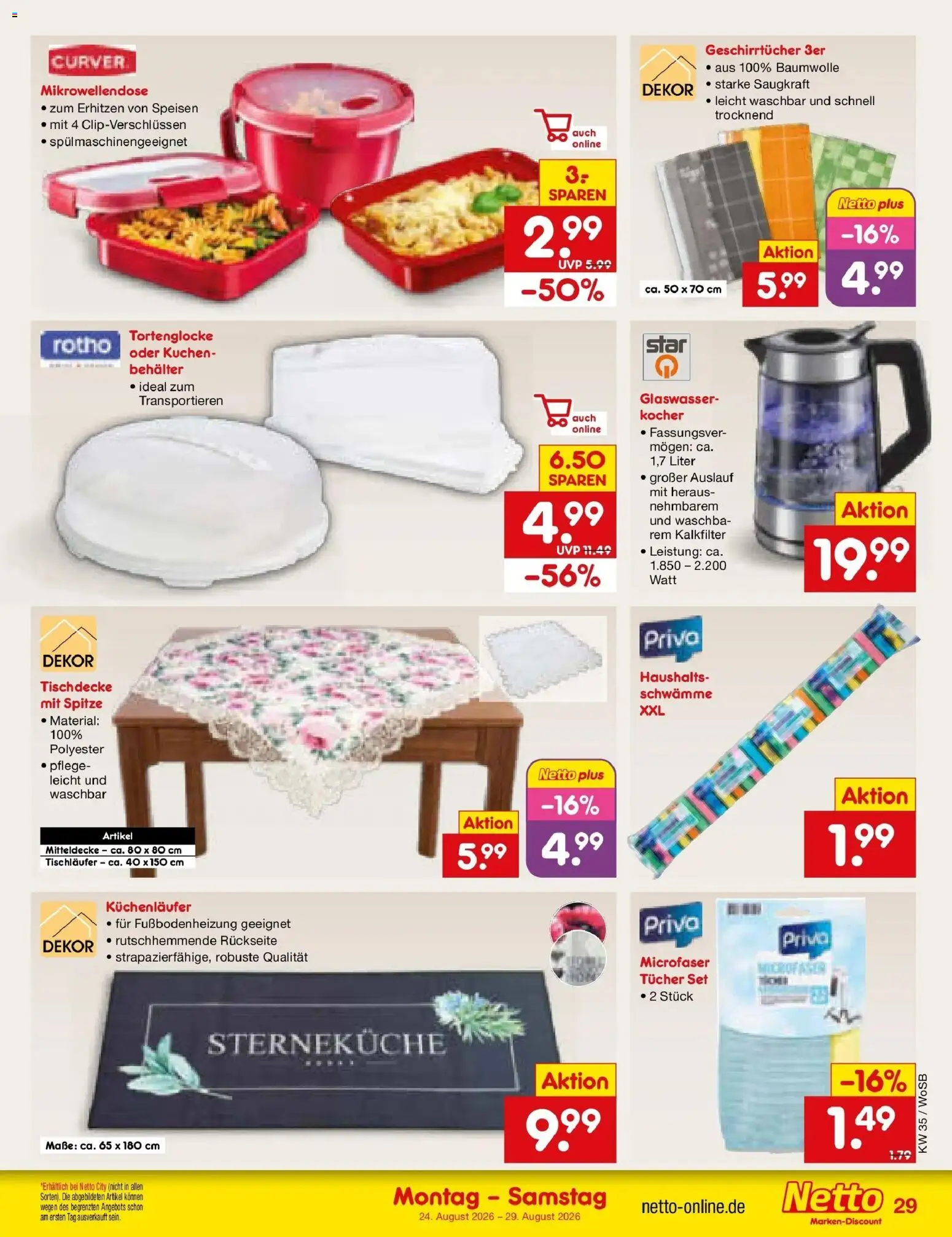 Netto Marken-Discount Prospekt Ludwigshafen-Edigheim (ab 24.08.2026) » Angebote | Seite: 41 | Produkte: Kocher, Schwämme, Kuchen