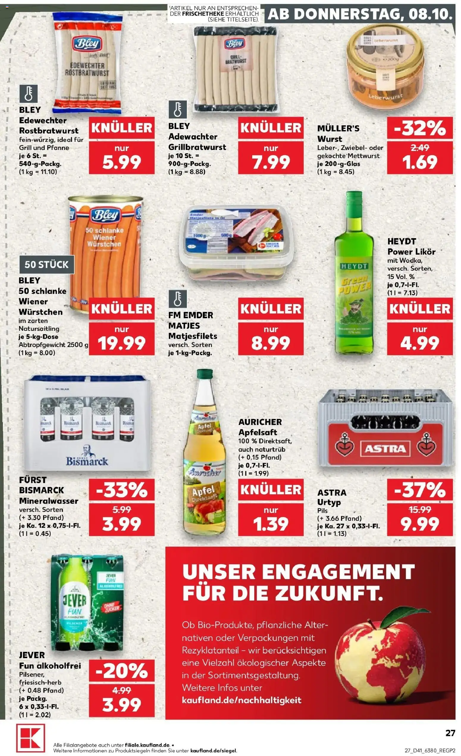 Prospekt Kaufland ab 05.10.2026 » Angebote Online zum Blättern | Seite: 37 | Produkte: Wiener wurstchen, Apfelsaft, Zucker, Jever