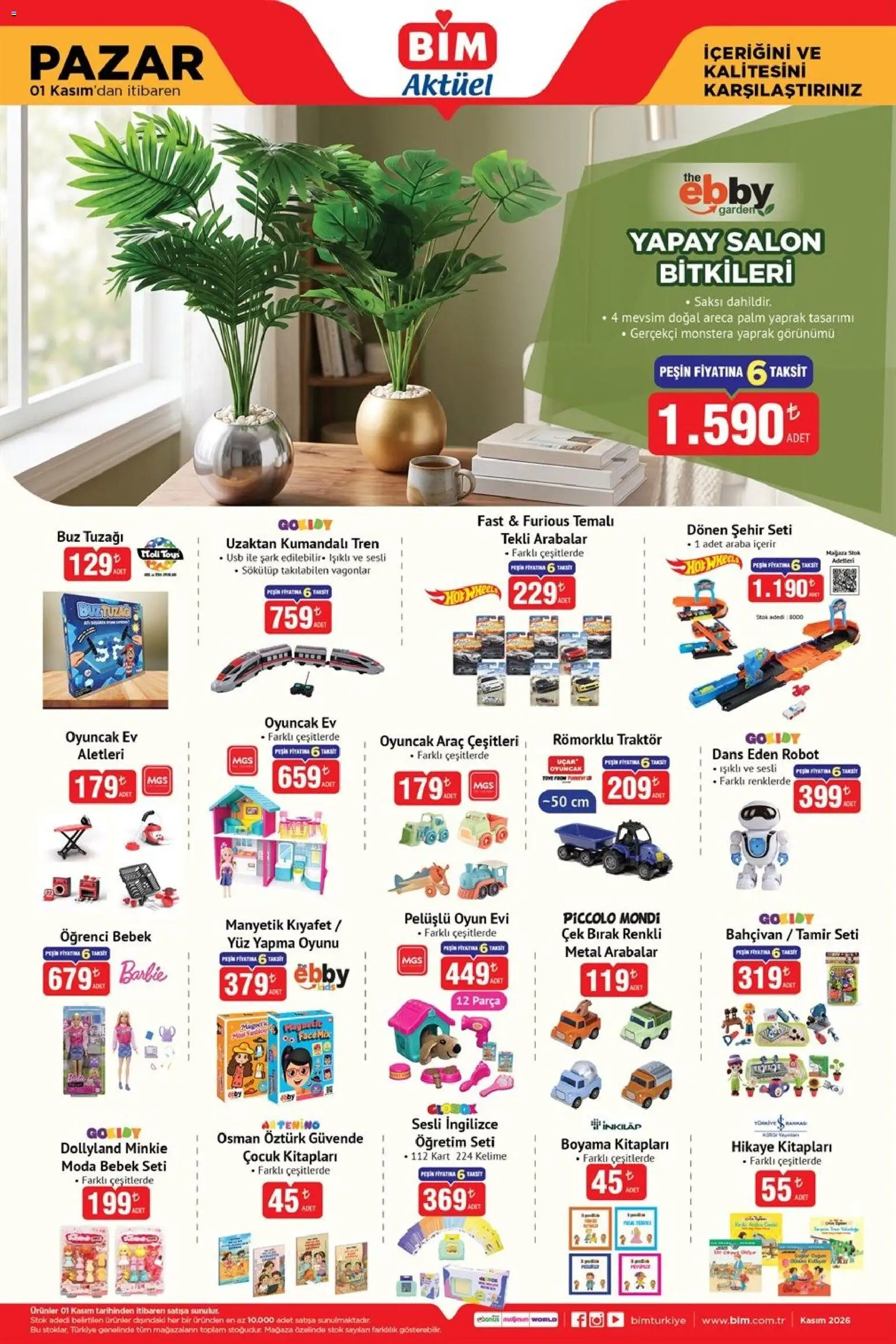 BİM - Katalog Pazar - 01 Kasım 2026 tarihinden itibaren geçerlidir | Sayfa: 3 | Ürünler: Robot, Oyuncak, Saksı, USB