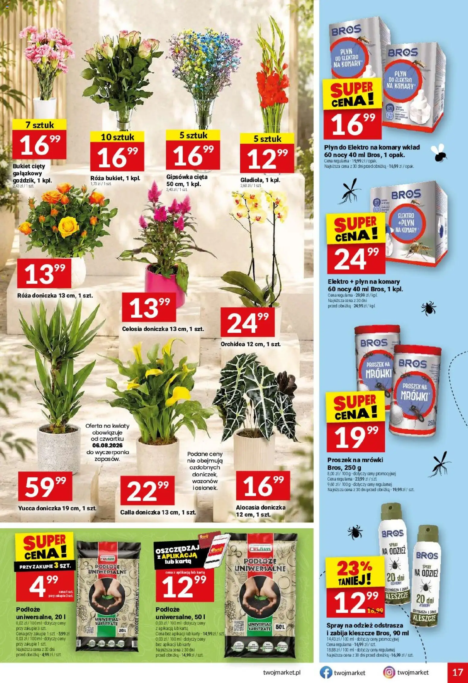 Twój Market gazetka od 05.08.2026 | Strona: 17 | Produkty: Karta, Doniczka, Kwiaty