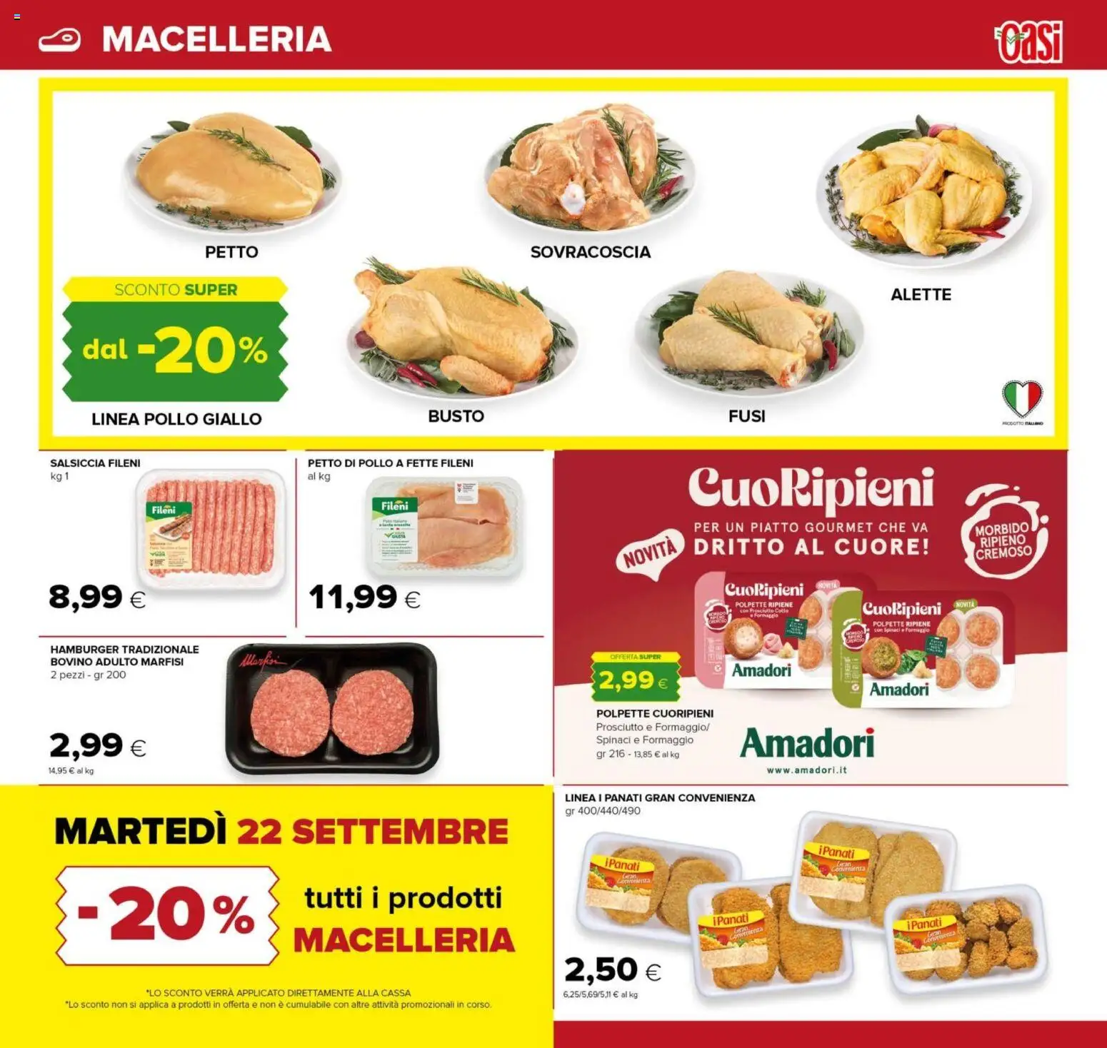 Volantino Oasi del 14/09/2026 | Pagina: 7 | Prodotti: Bovino, Prosciutto, Piatto, Polpette