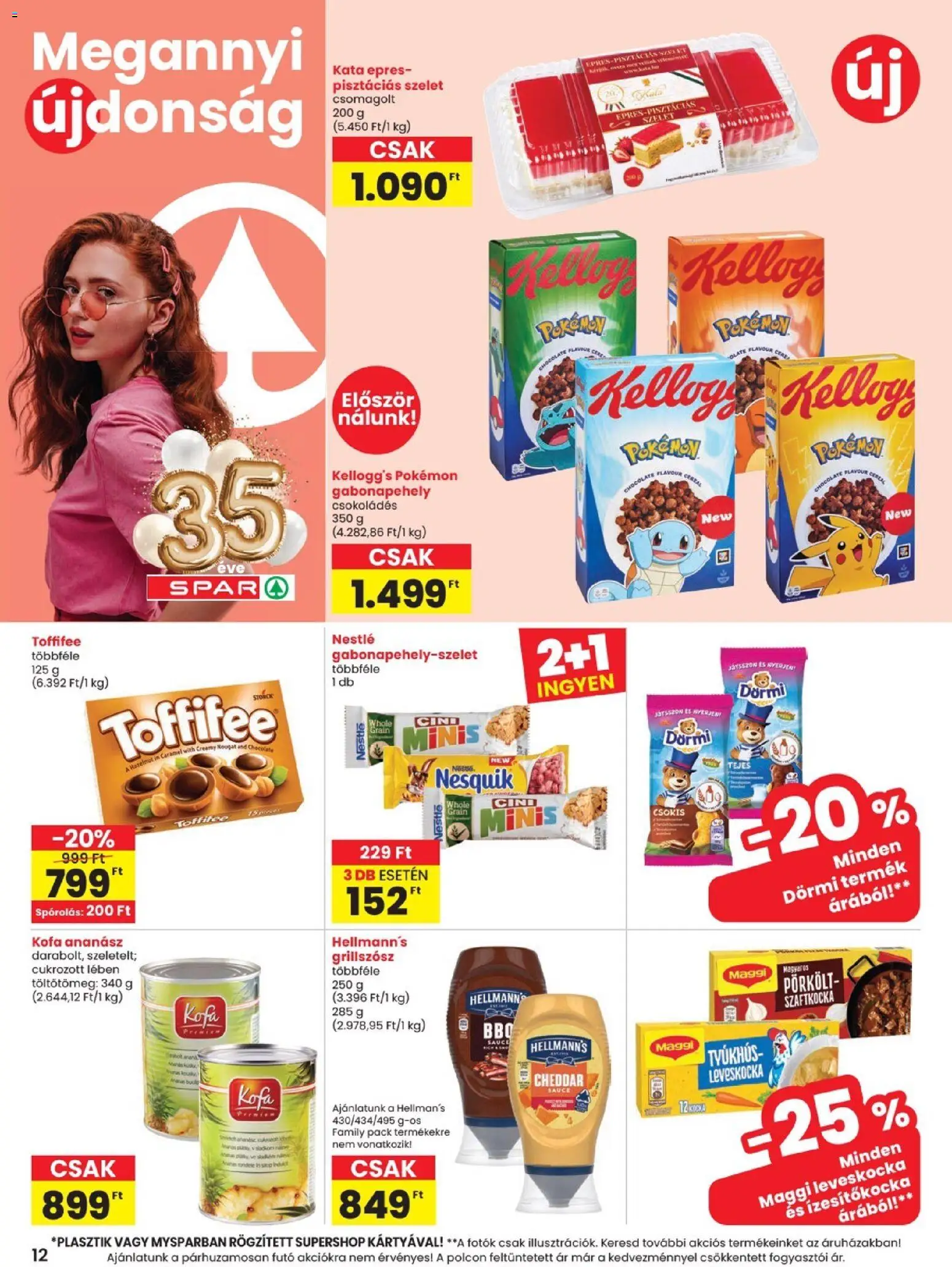 Spar akciós ujság - amely érvényes a következő dátumtól: 2026.08.19. | Oldal: 12 | Termékek: Leveskocka, Nestlé, Cheddar, Pörkölt